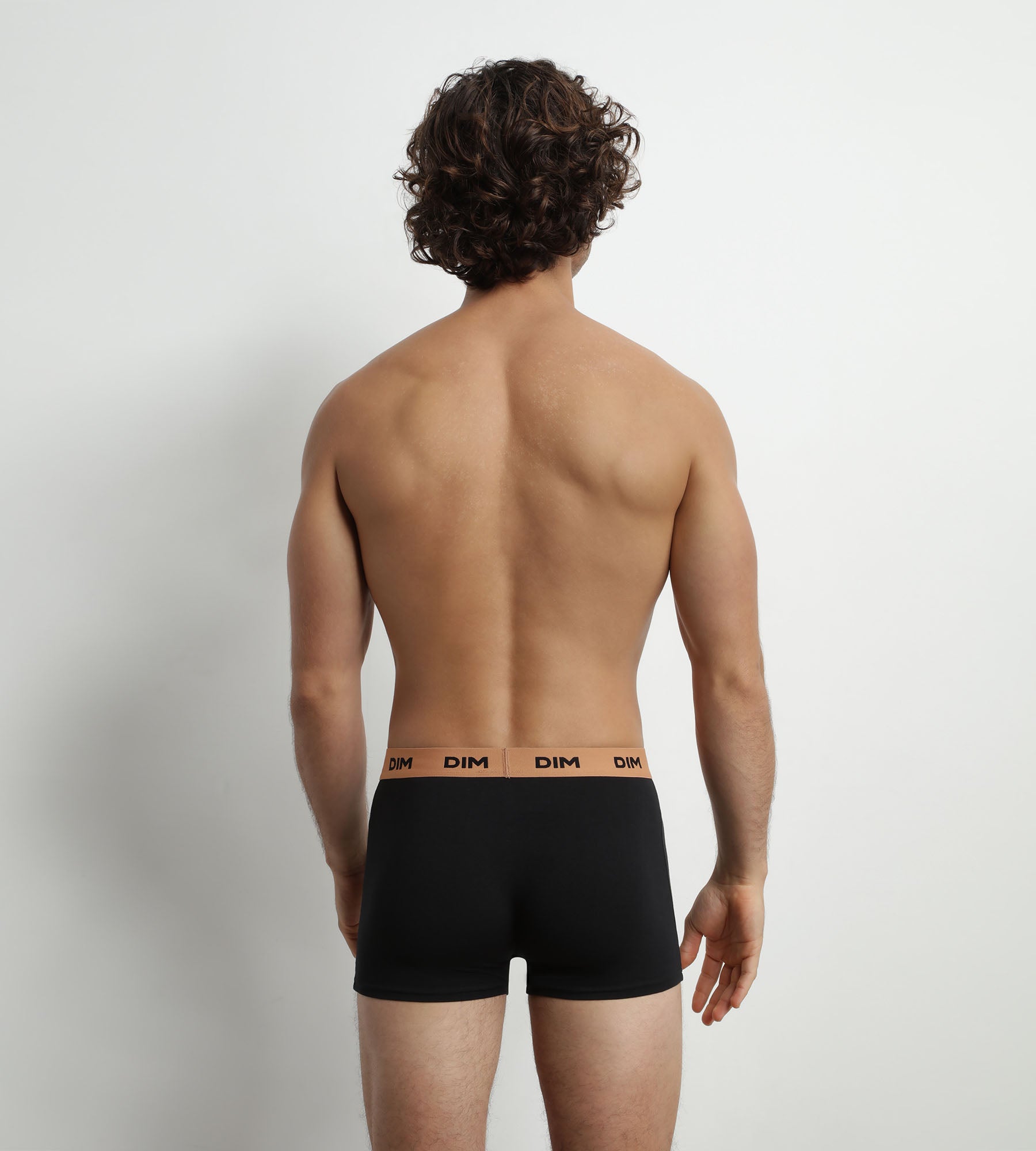 DIM Pack of 3 Men's Boxers Black Cotton Stretch Hazelnut Green Mix & Colors