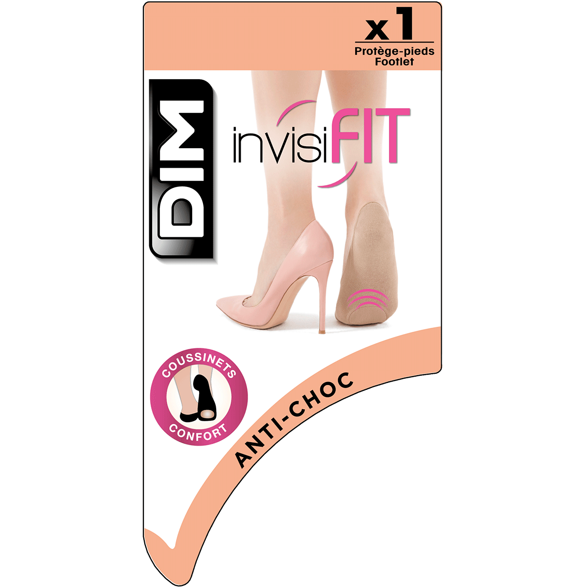 DIM Semelle Anti-Choc 40 cushioned footies in nude
