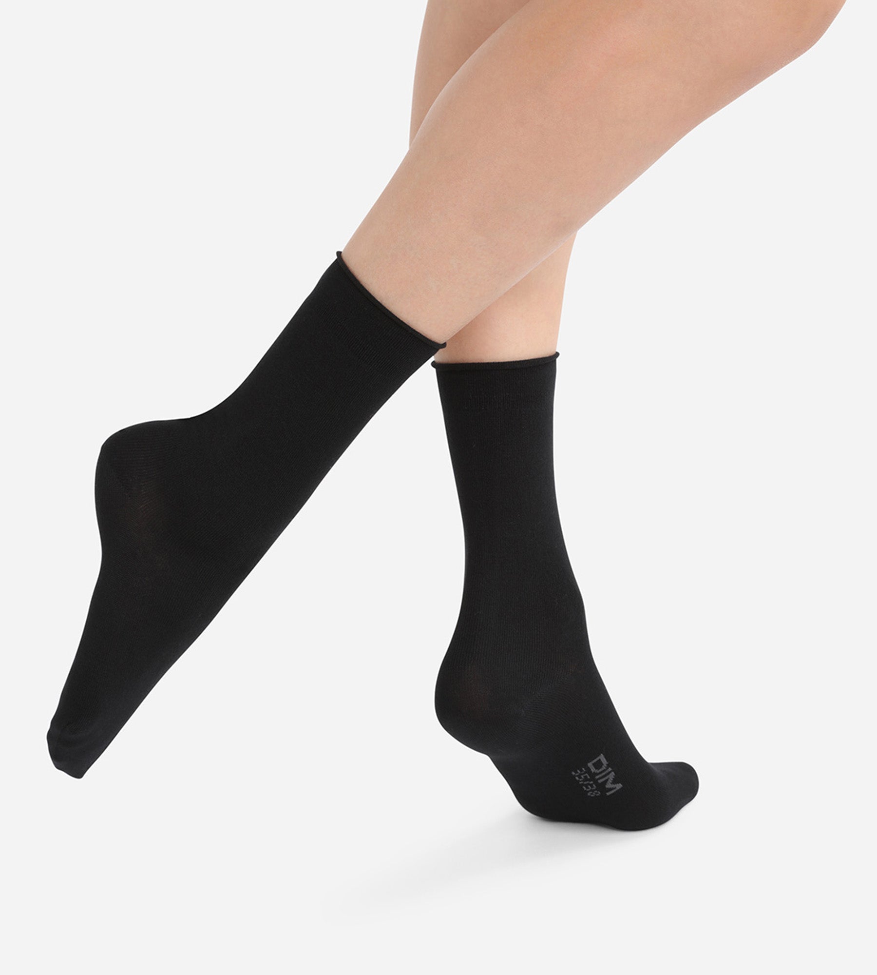 DIM Pack of 2 pairs of black cotton modal socks for women