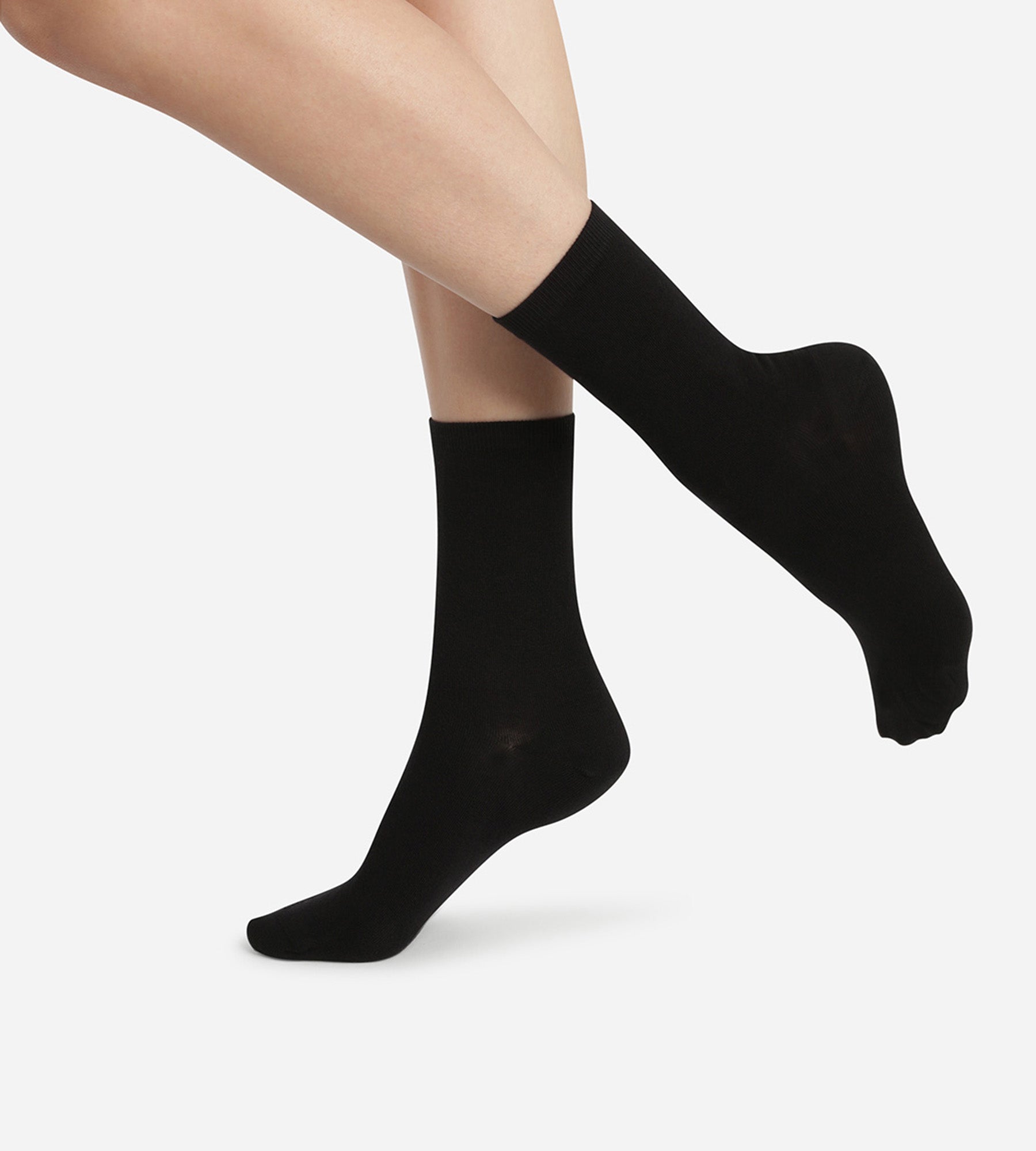DIM Pack of 2 pairs of black Femme Pur Coton socks for women