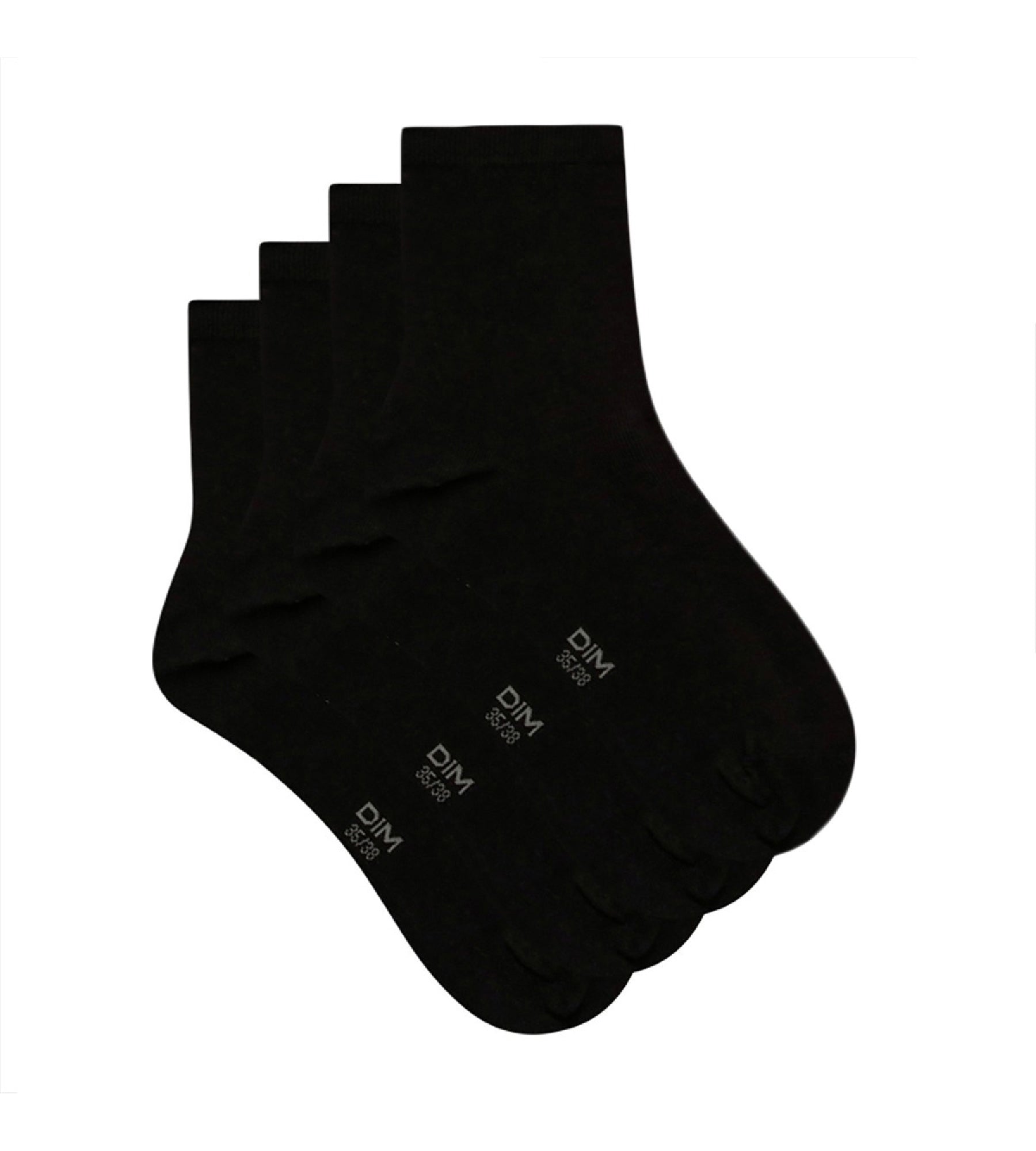 DIM Pack of 2 pairs of black Femme Pur Coton socks for women