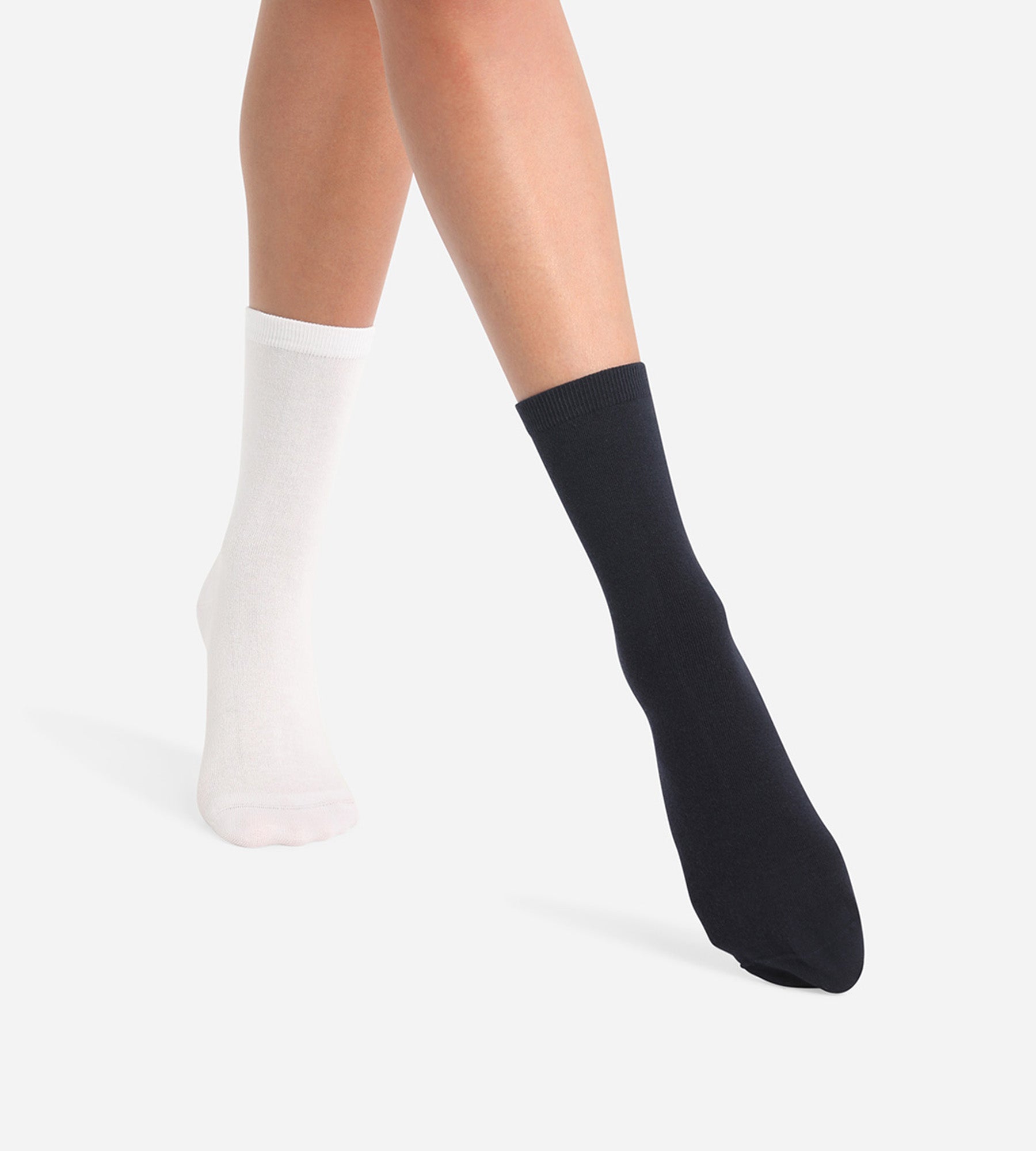 DIM Pack of 2 pairs of Cashmere Blue Grey Basic Cotton Women's Socks