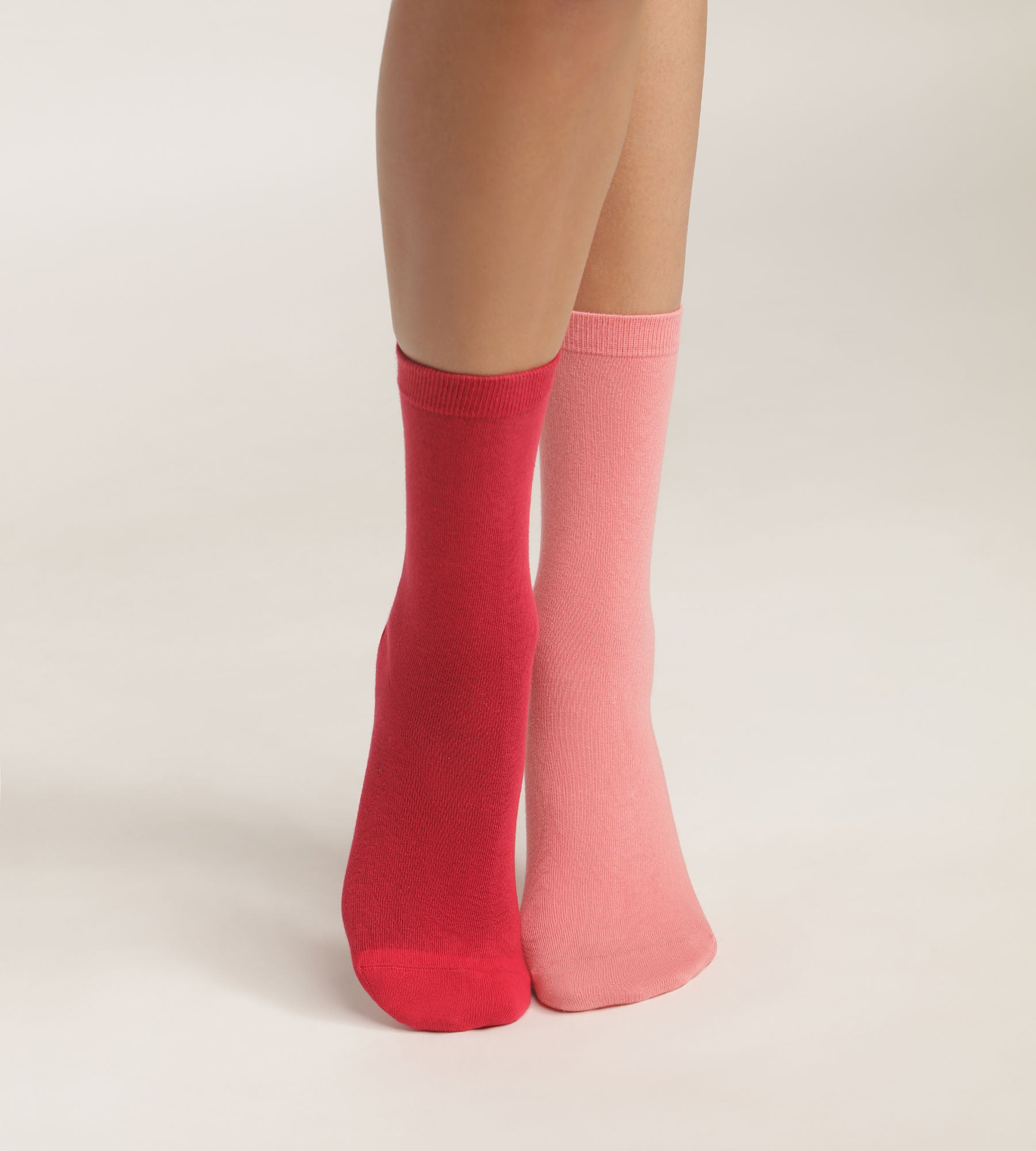 DIM Pack of 2 pairs of women's pink cotton knee socks Dim