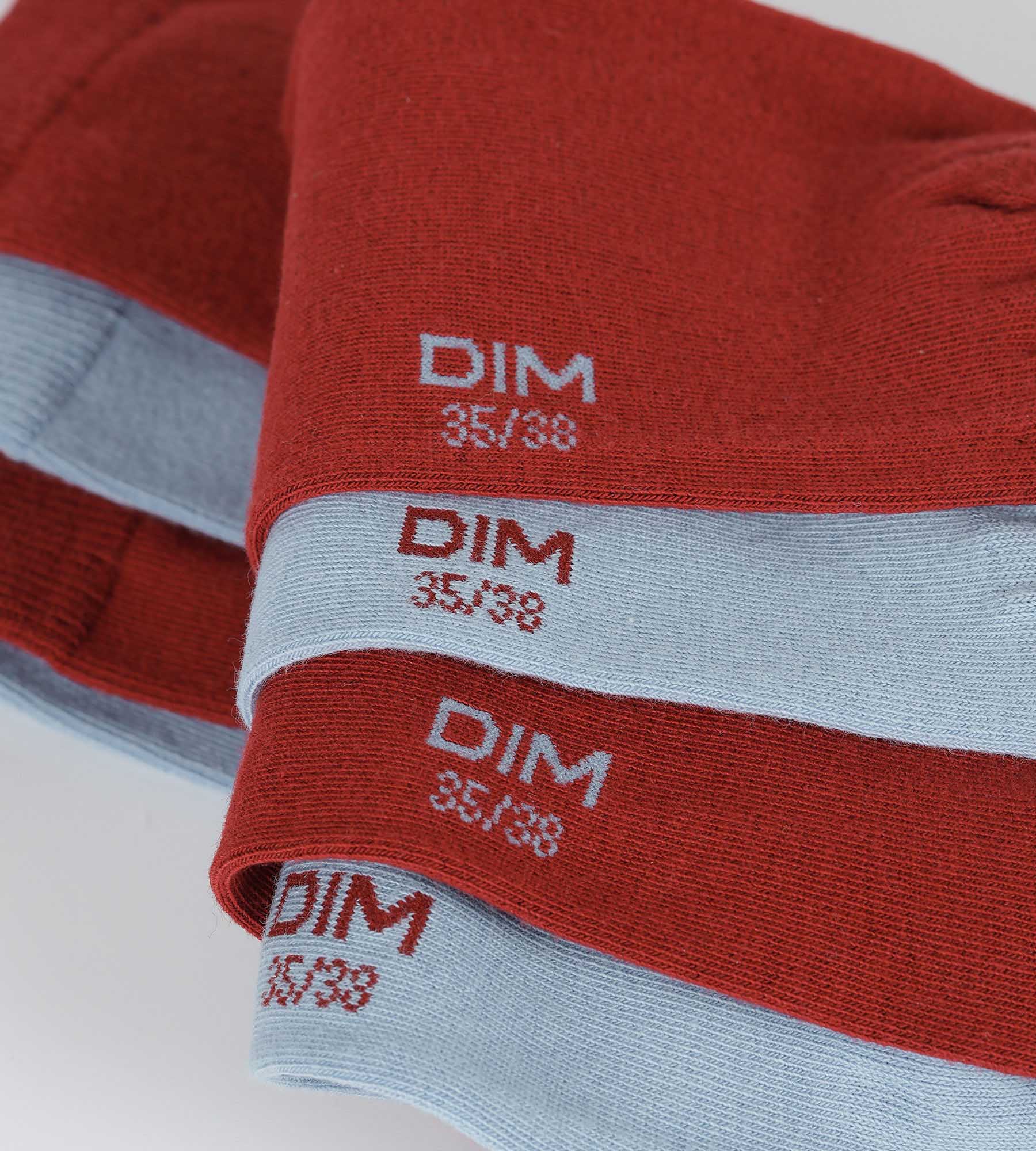 DIM Pack of 2 pairs of women's socks Red Blue Cotton
