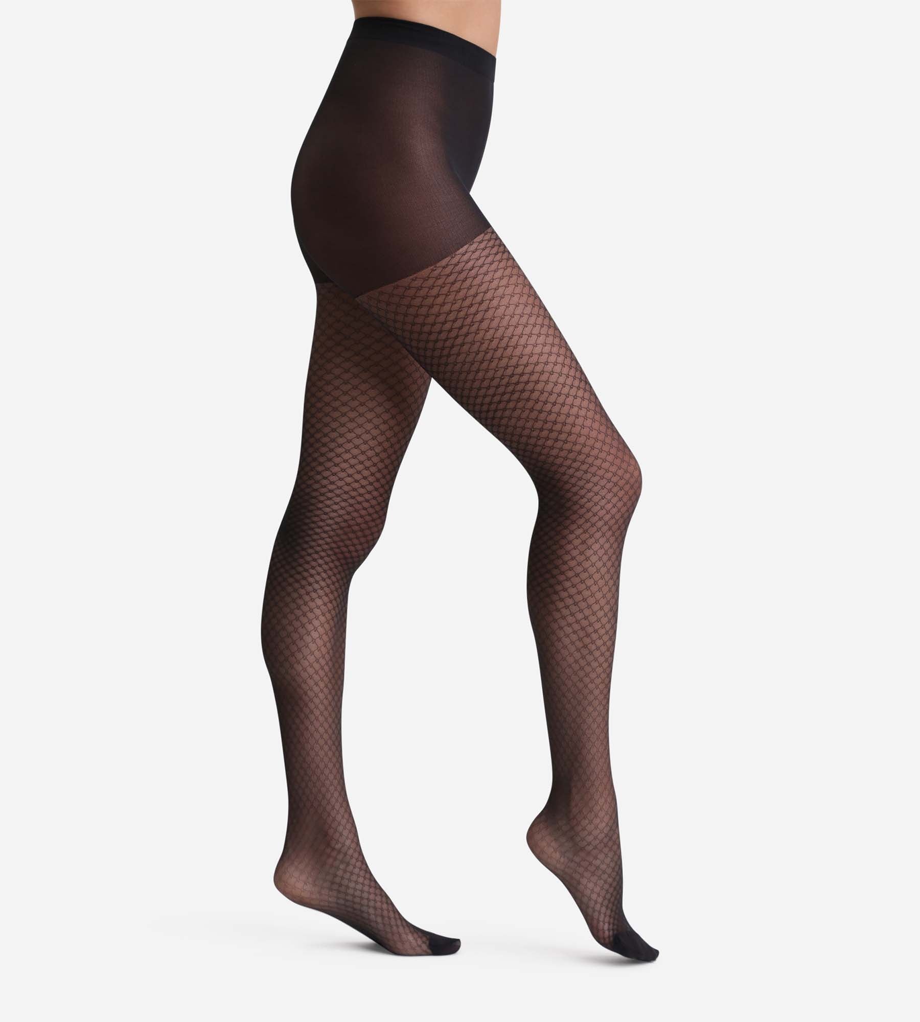 DIM Madame So Chic 23 jewel patterned sheer tights in black