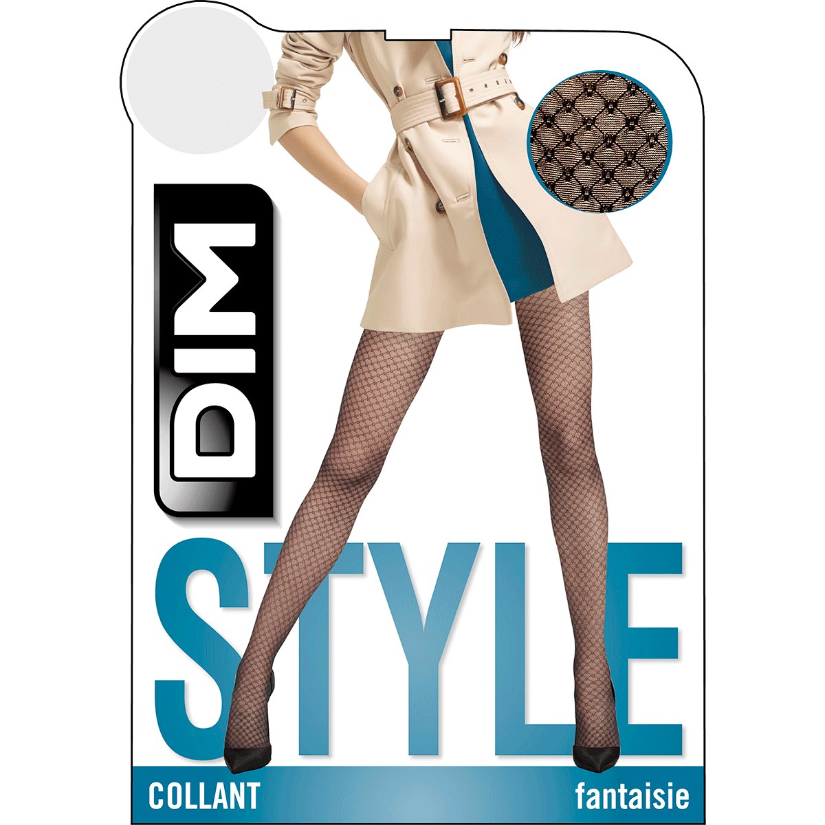 DIM Madame So Chic 23 jewel patterned sheer tights in black