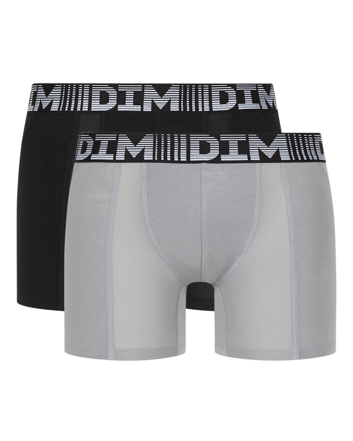 DIM 3D Flex Air Pack of 2 men's black-grey anti-perspirant long boxers