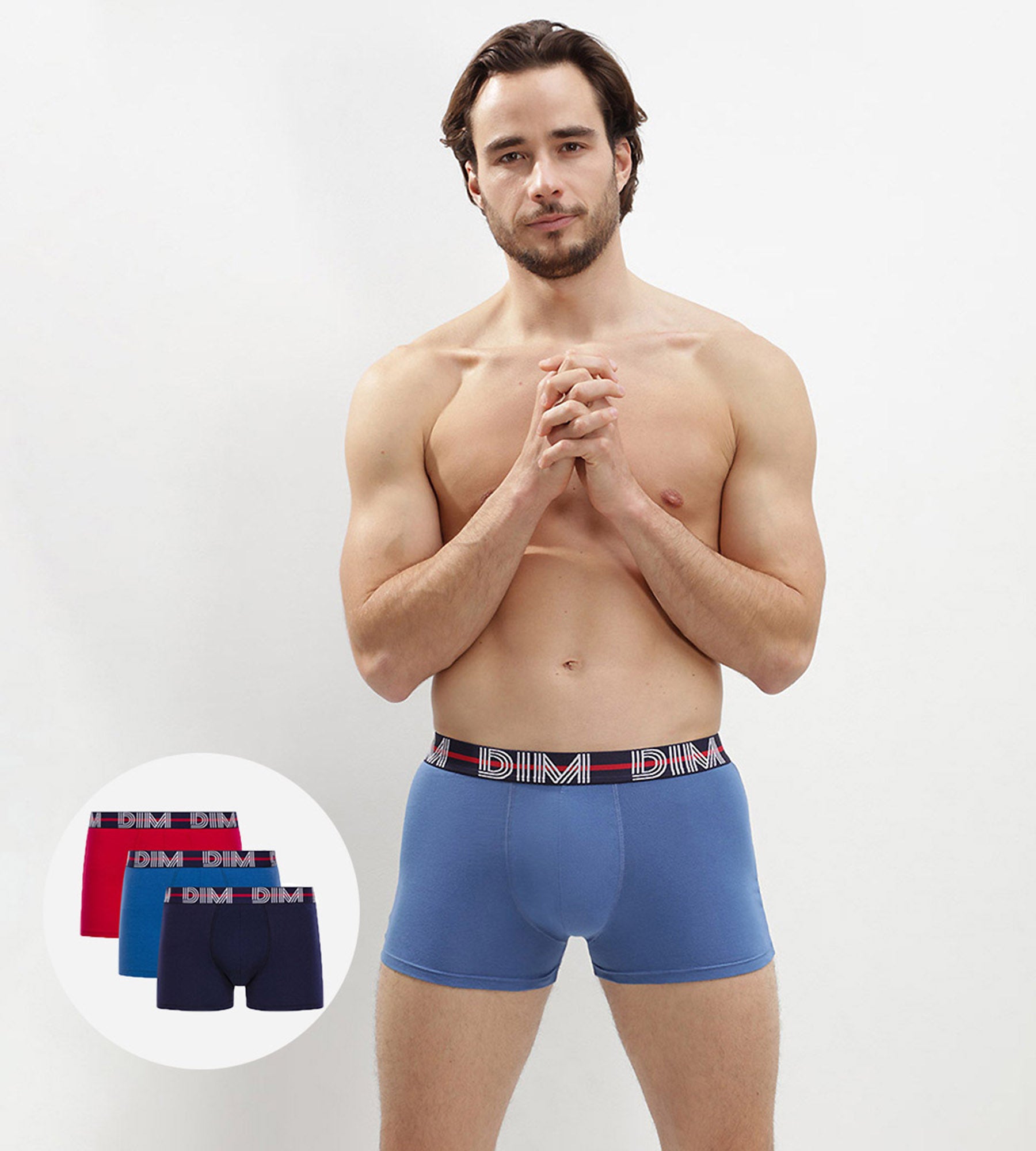 DIM 3-pack red, dark blue and sly blue trunks - Dim Powerful
