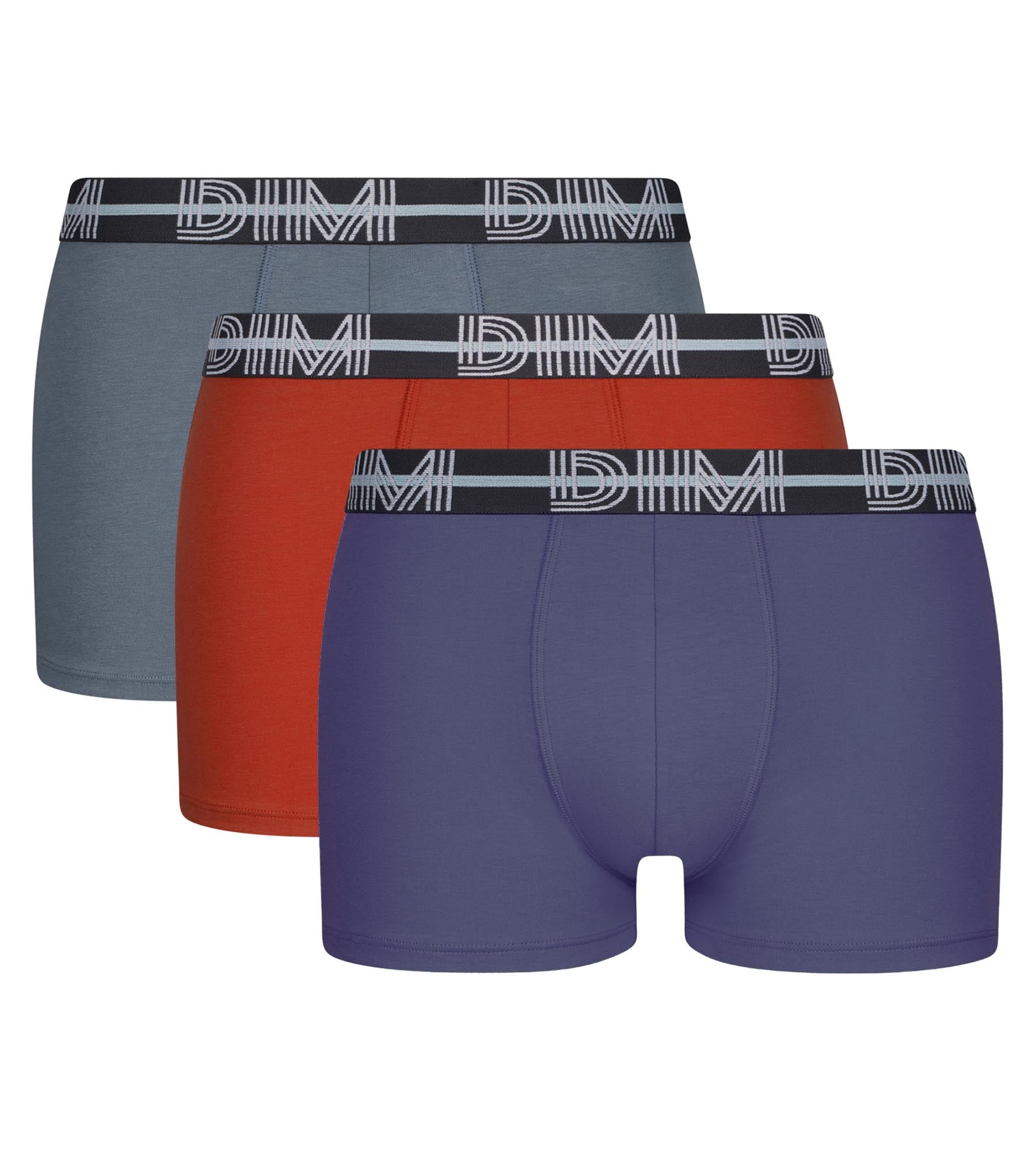 DIM Pack of 3 Men's 3D Belted Boxers Blue Red Grey Dim Powerful