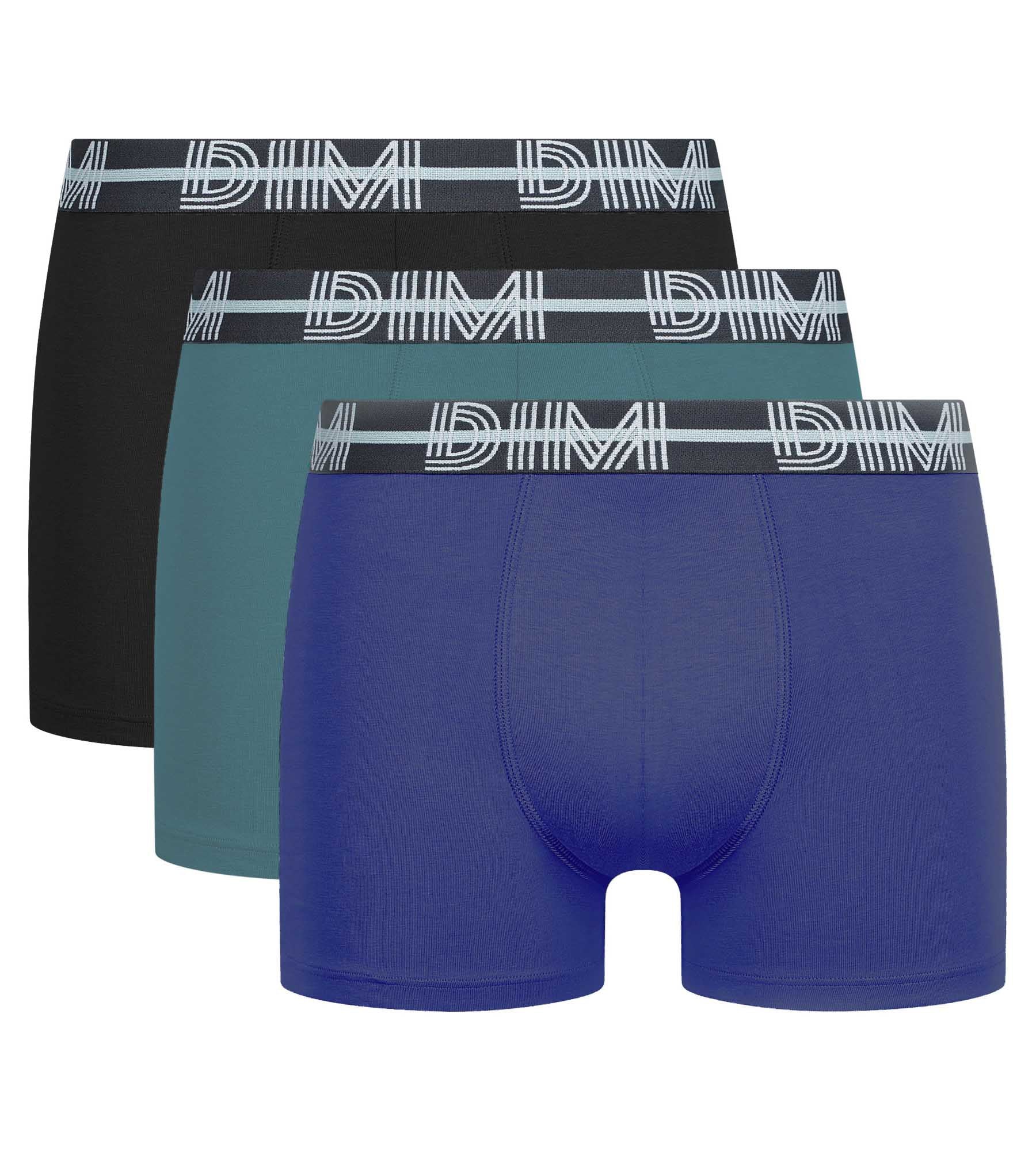 DIM Pack of 3 Men's 3D Belted Boxers Black Blue Green Dim Powerful