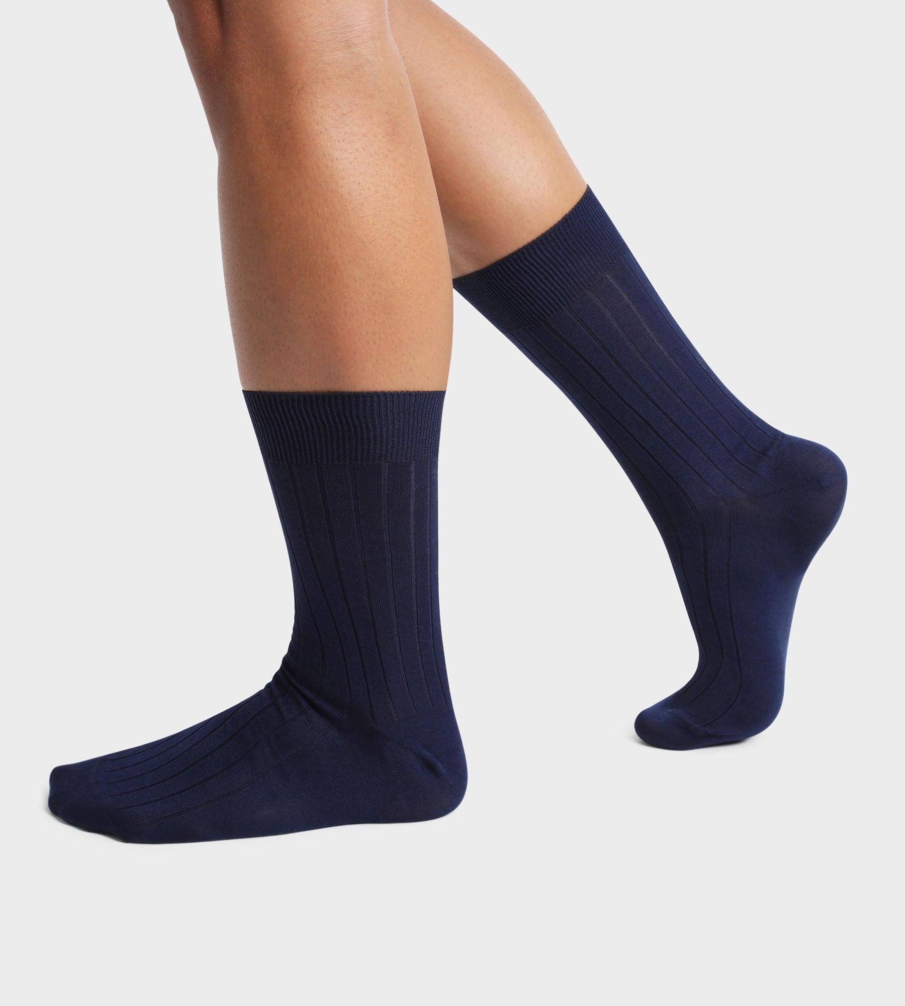 DIM Pack of 2 pairs of men's socks in cotton Navy blue in Scottish thread Dim