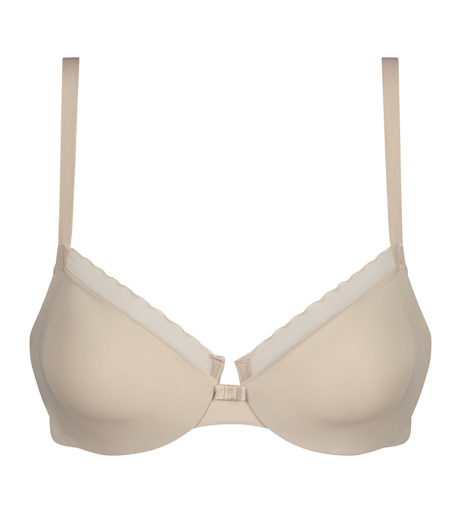 DIM Nude microfiber and tulle push-on bra Dim Daily Confort