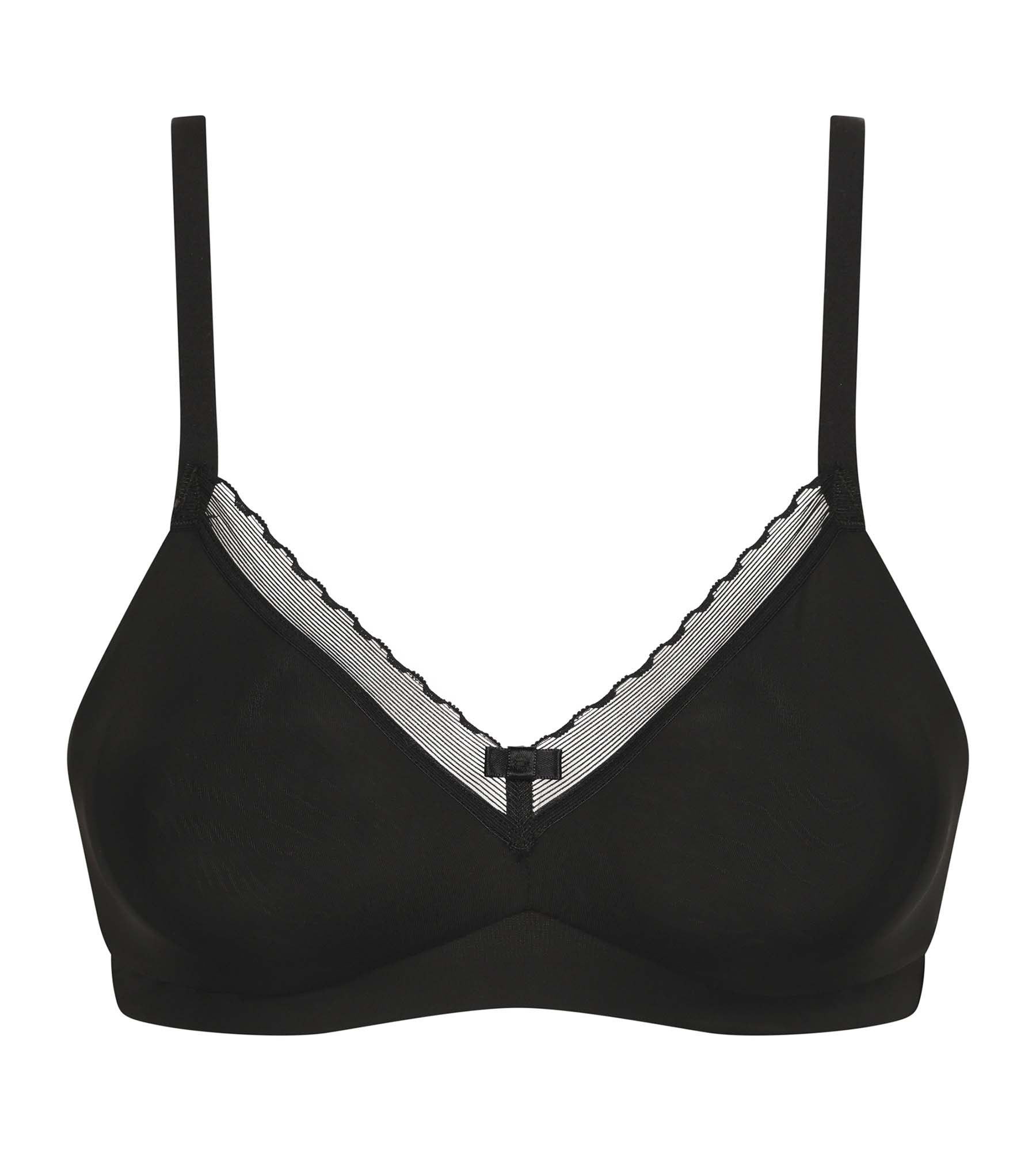 DIM Black Daily Confort microfiber and tulle underwired bra