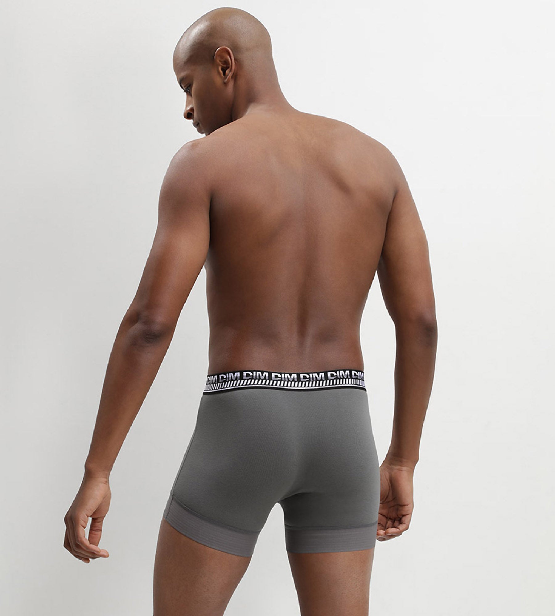 DIM Stay and Fit Pack of 2 men's olive-green stretch cotton boxers