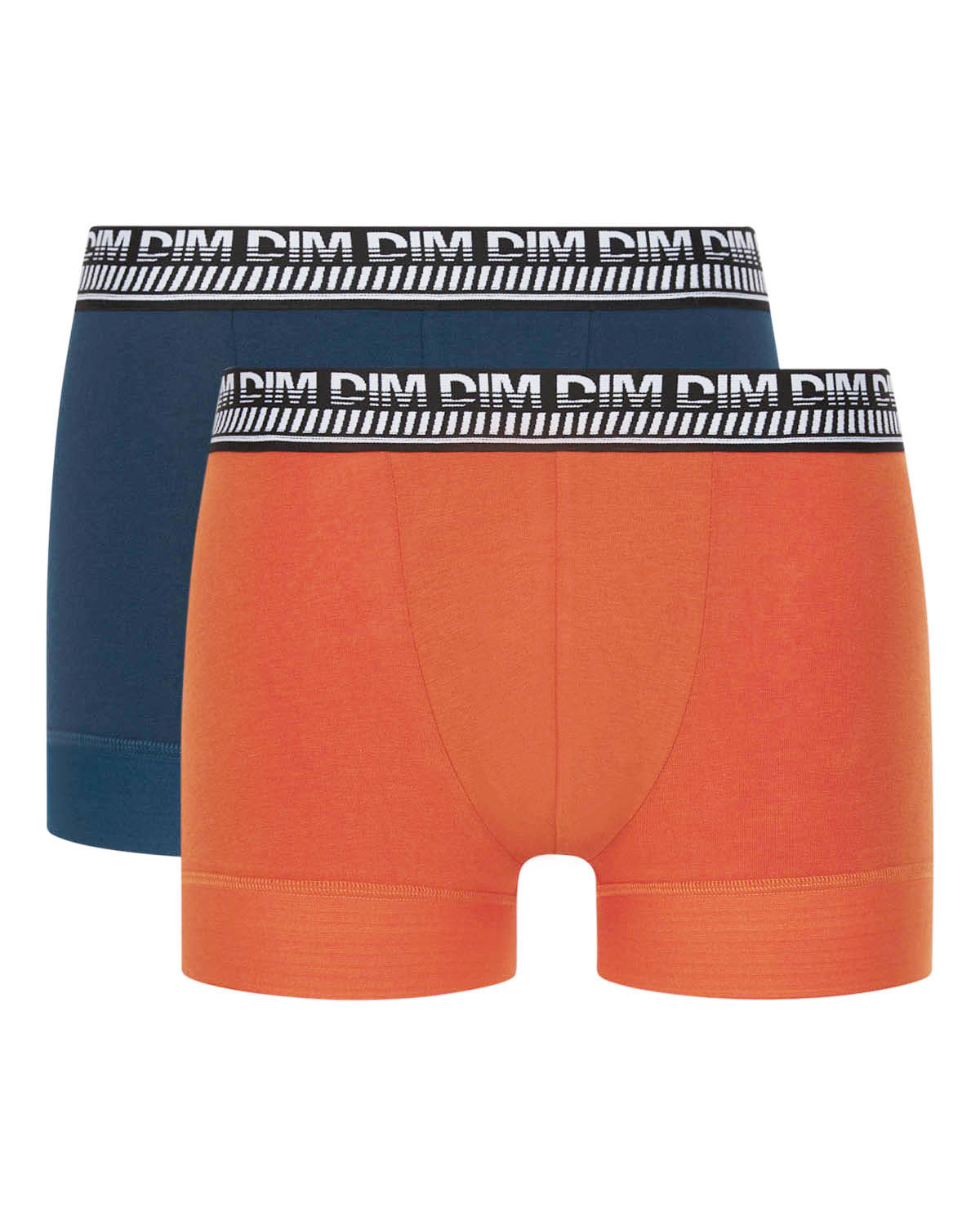 DIM Stay and Fit Pack of 2 men's blue- orange stretch cotton boxers