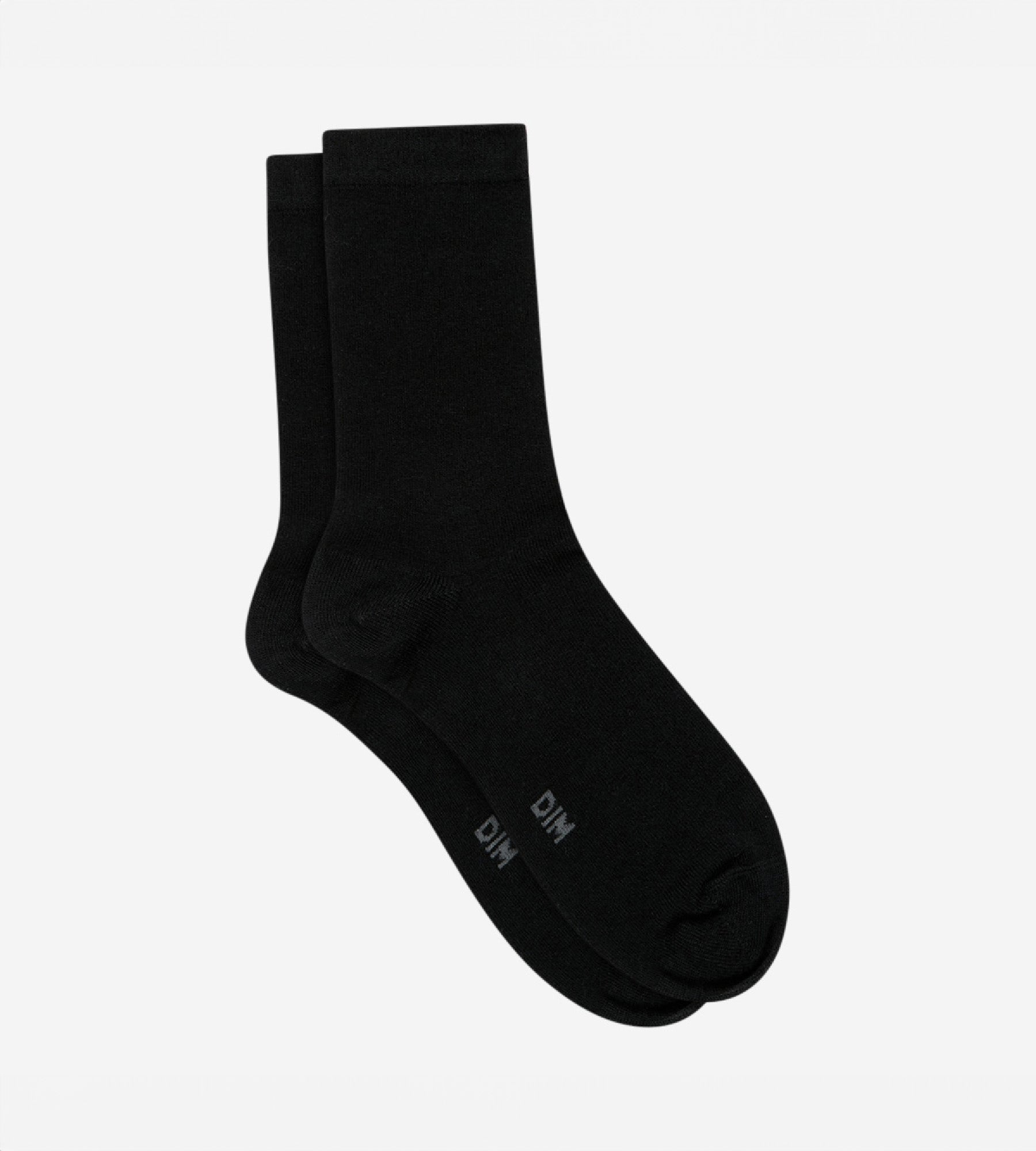 DIM Plain black socks in soft wool for women
