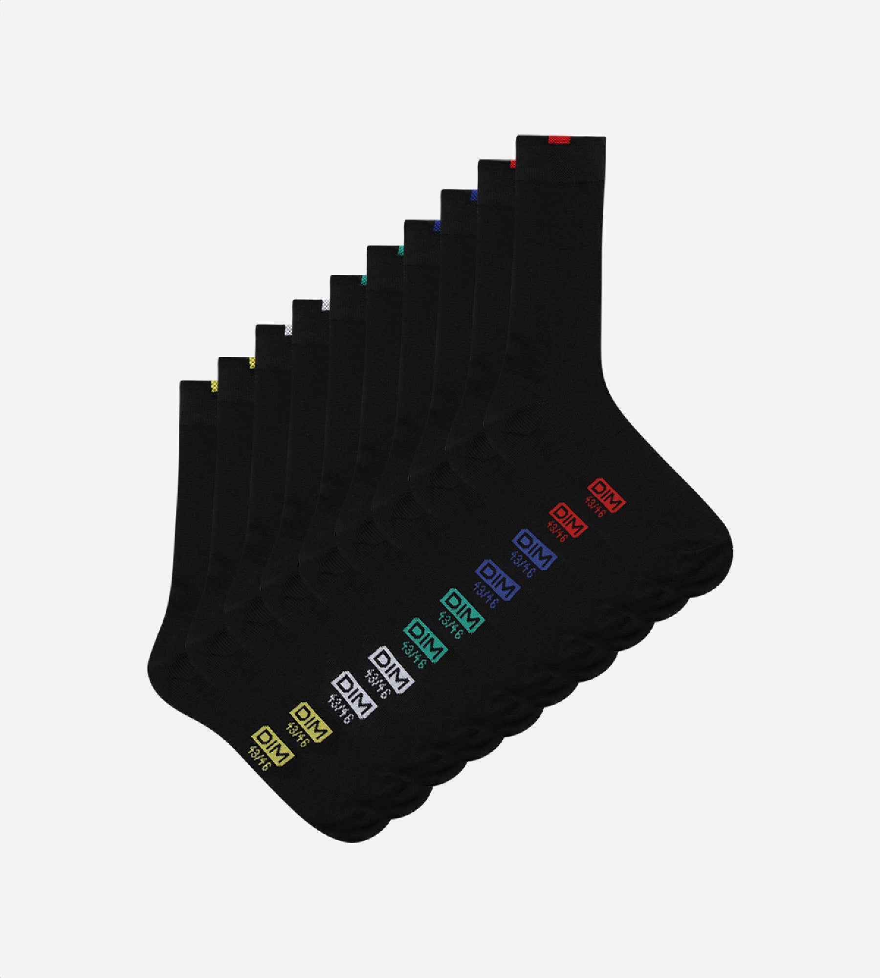 DIM Pack of 5 pairs of black EcoDIM socks for men