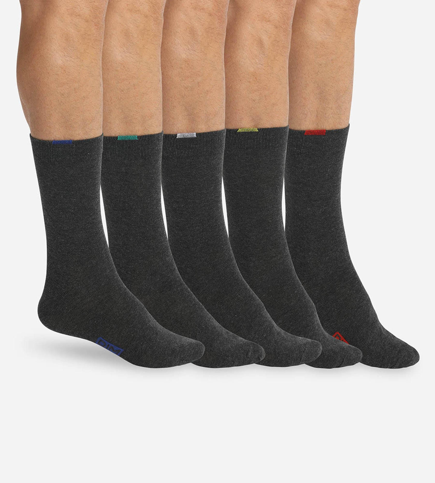 DIM Pack of 5 pairs of grey EcoDIM socks for men