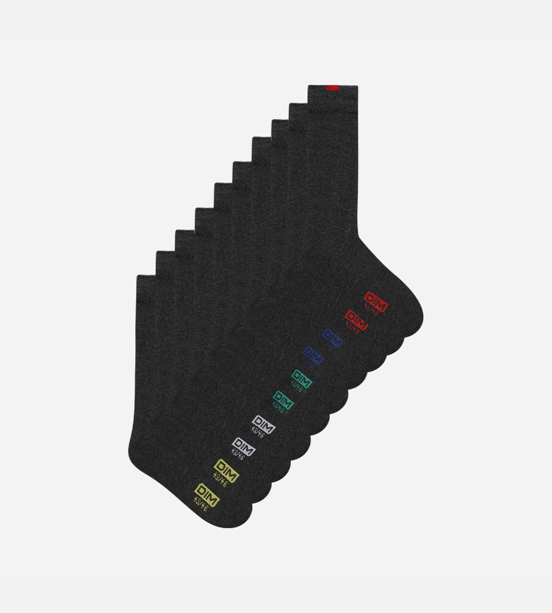 DIM Pack of 5 pairs of grey EcoDIM socks for men