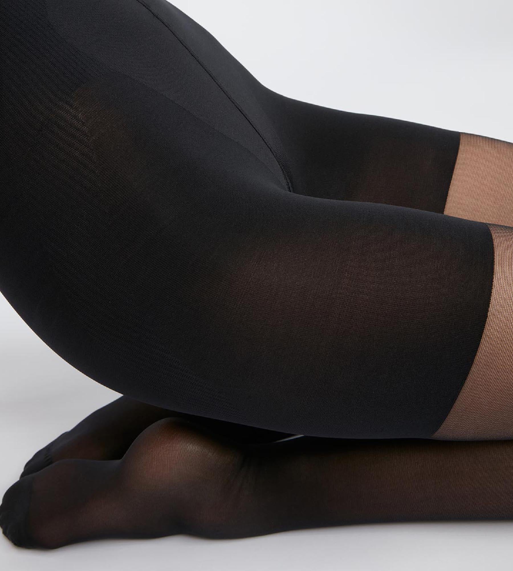 DIM Diam's Contour 360 Women's Shaping Black Lycra Voile Tights