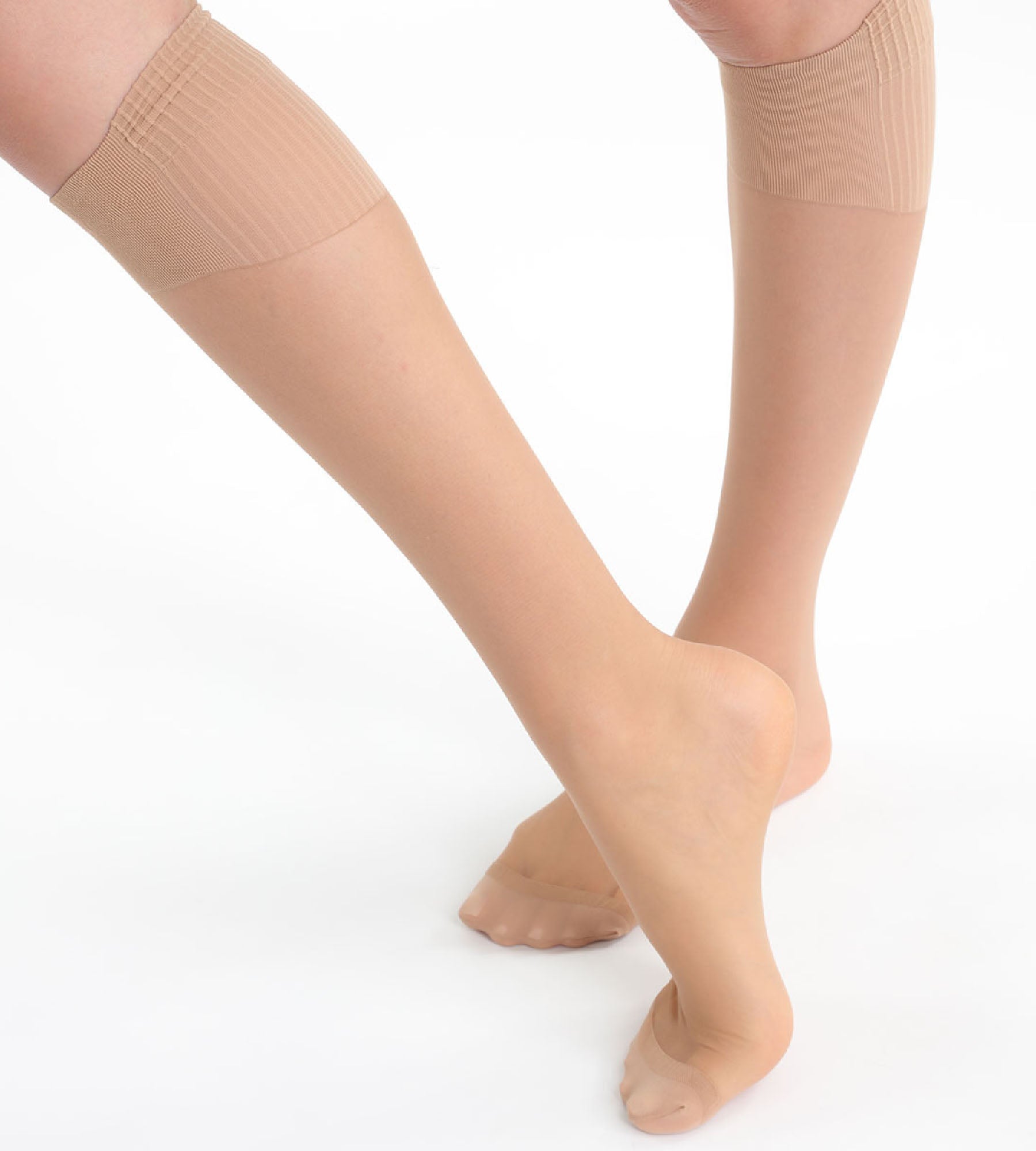 DIM Pack of 2 pairs of caramel AbsoluFlex 20 transparent knee highs