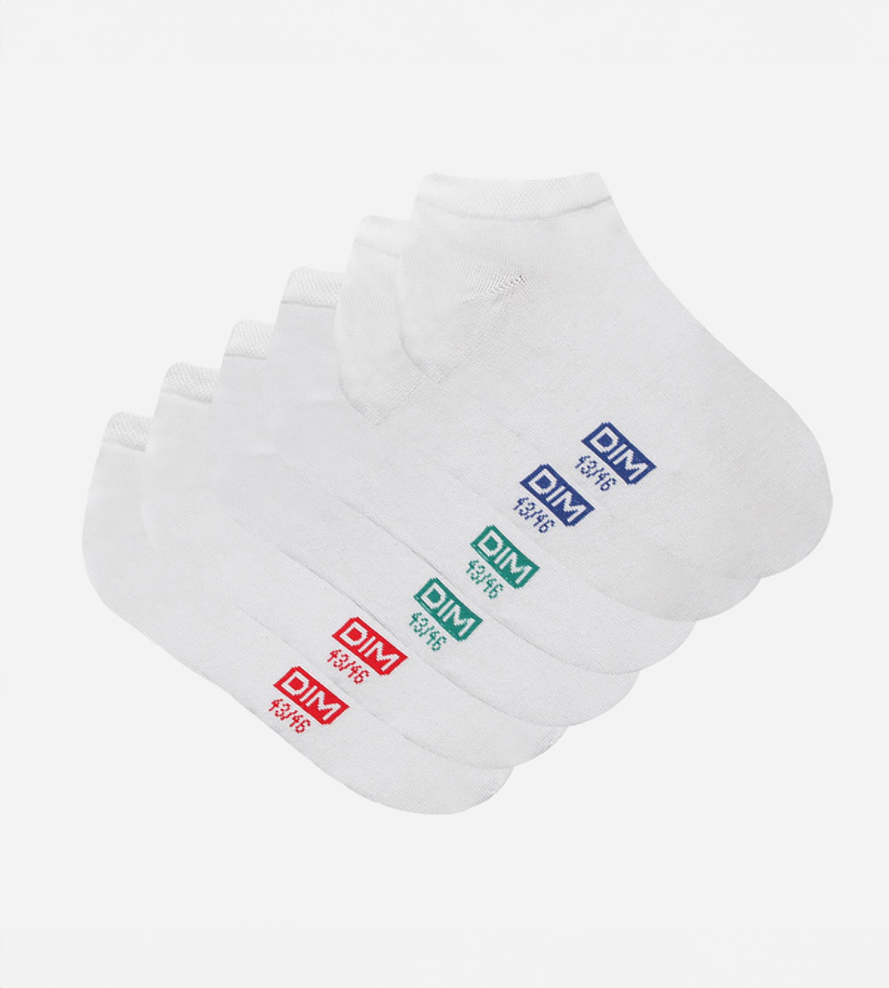 DIM Pack of 3 pairs of white cotton trainer socks for men