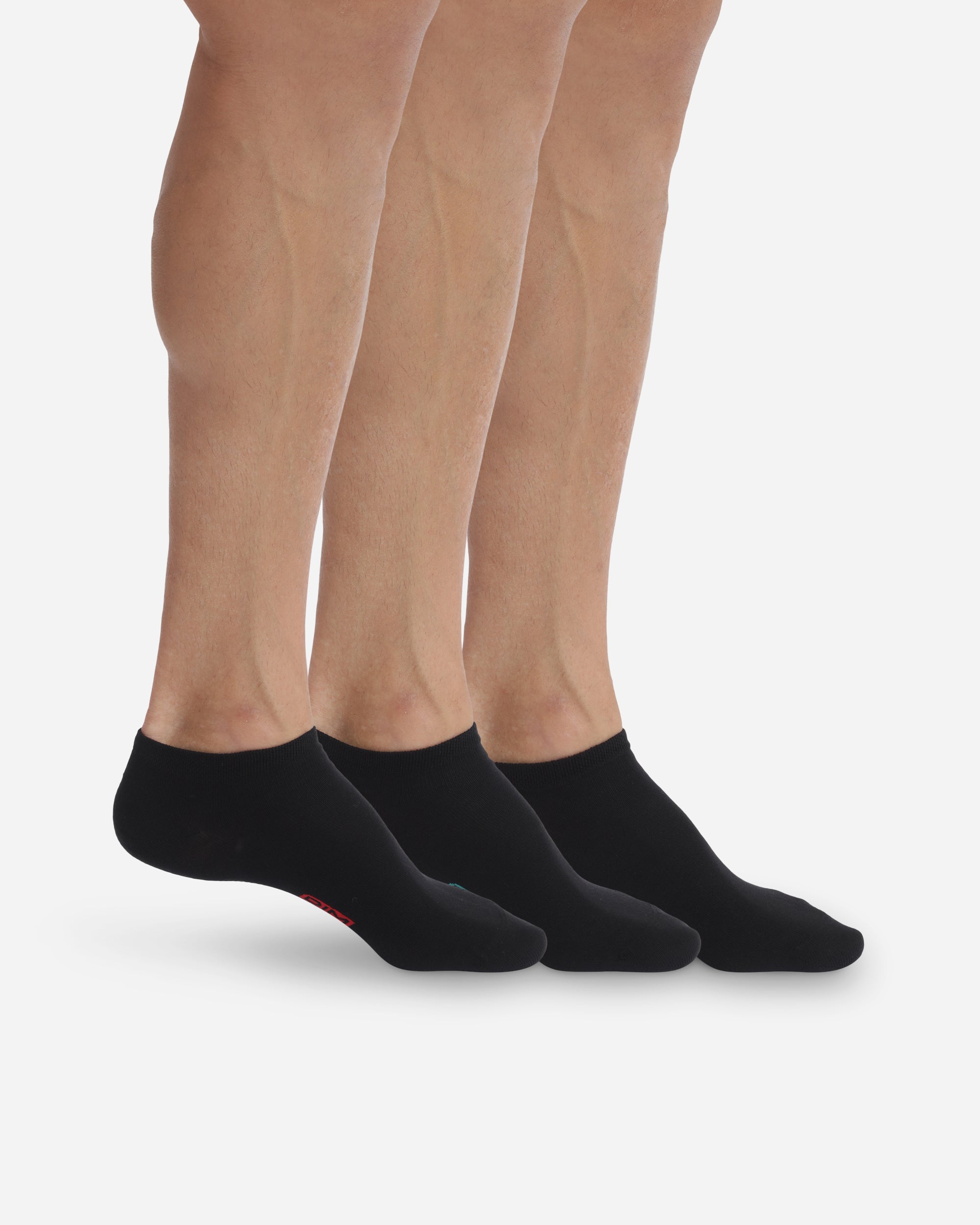 DIM Pack of 3 pairs of black invisible trainer socks for men