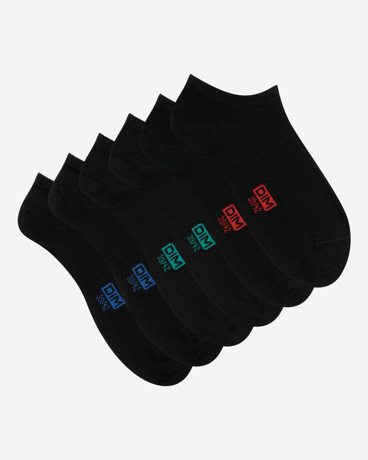 DIM Pack of 3 pairs of black invisible trainer socks for men