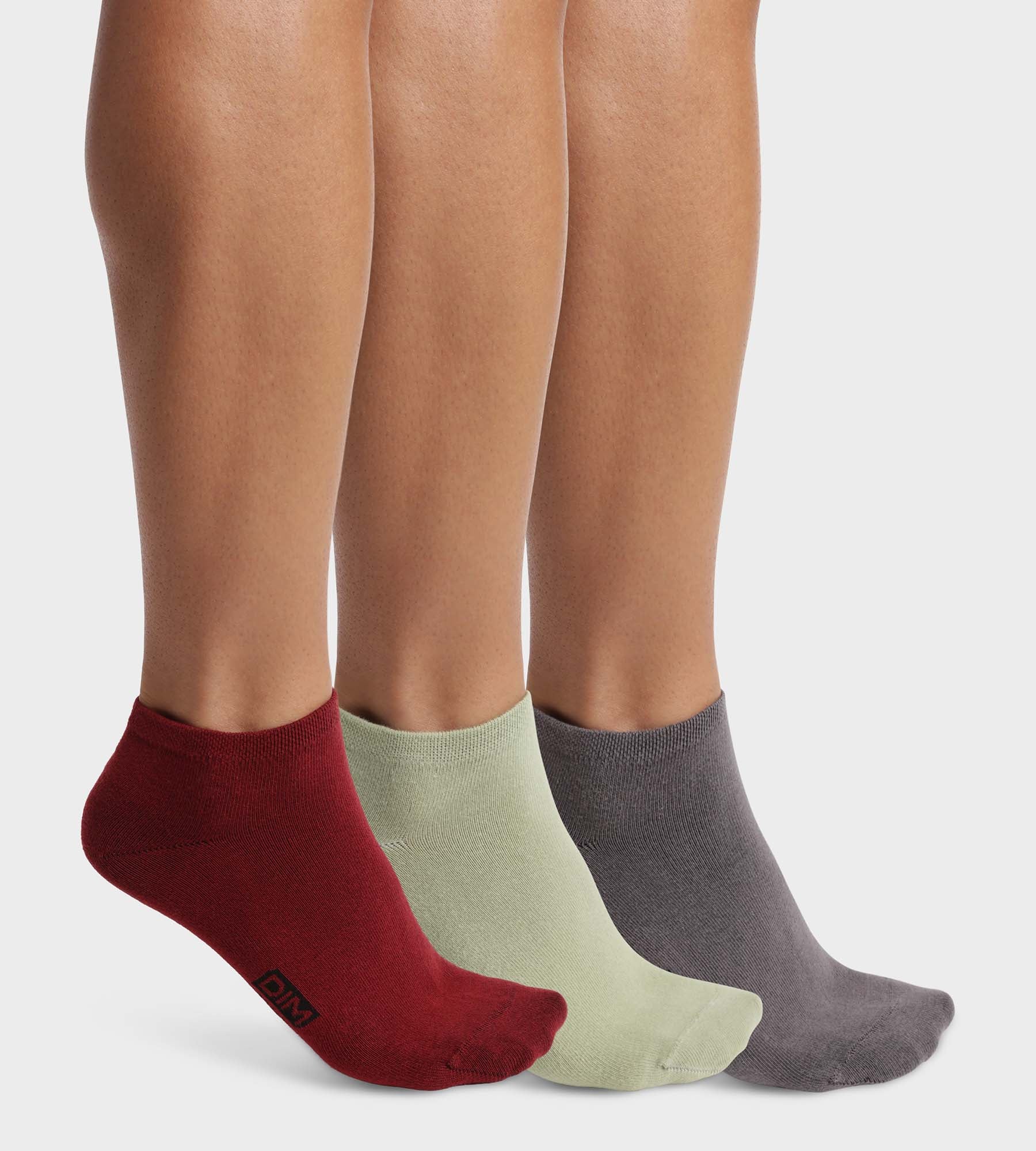 DIM Pack of 3 pairs of men's socks Gray Red Sage Dim Cotton