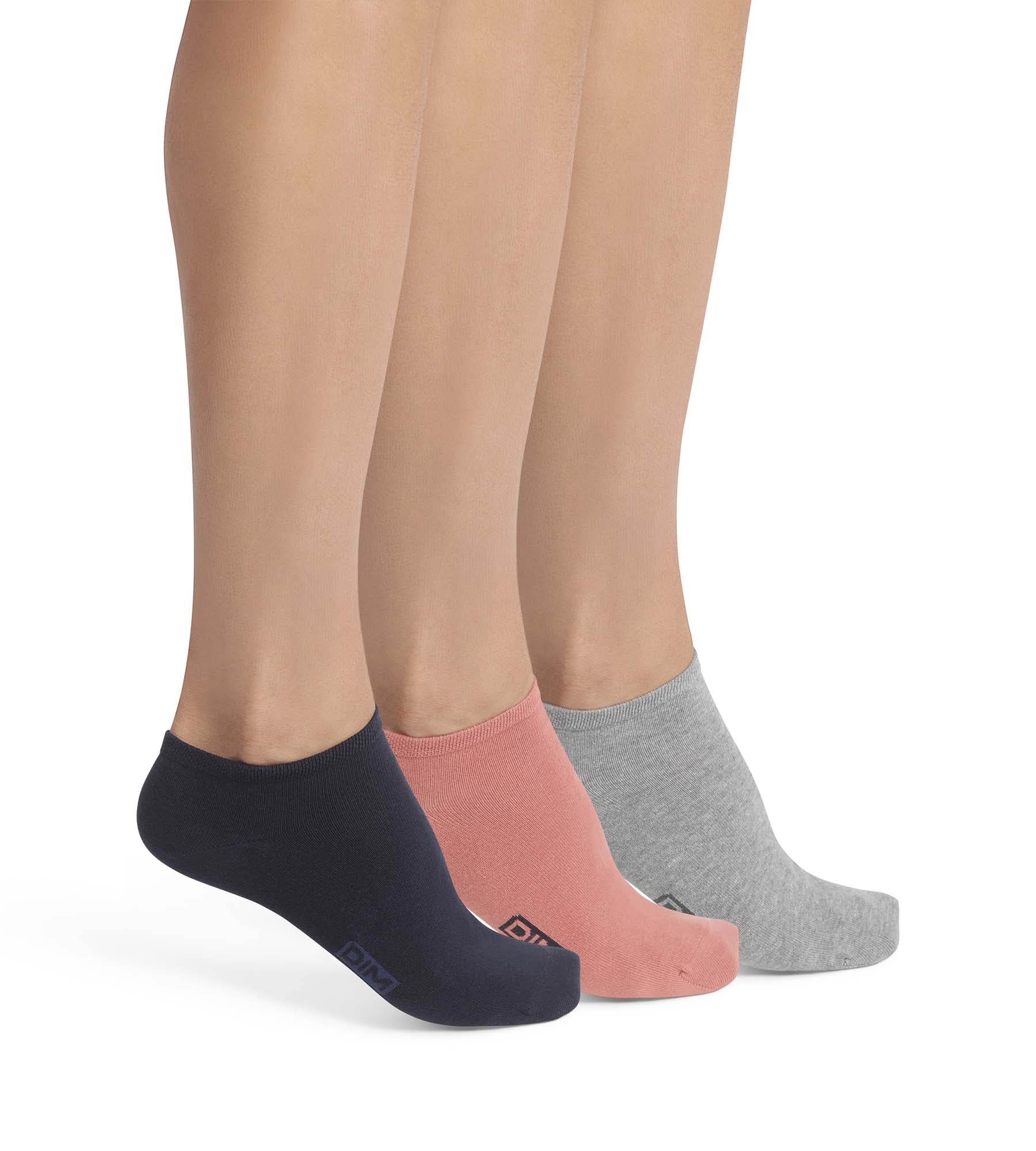 DIM Pack of 3 pairs of men's cotton socks Navy Pink Dim