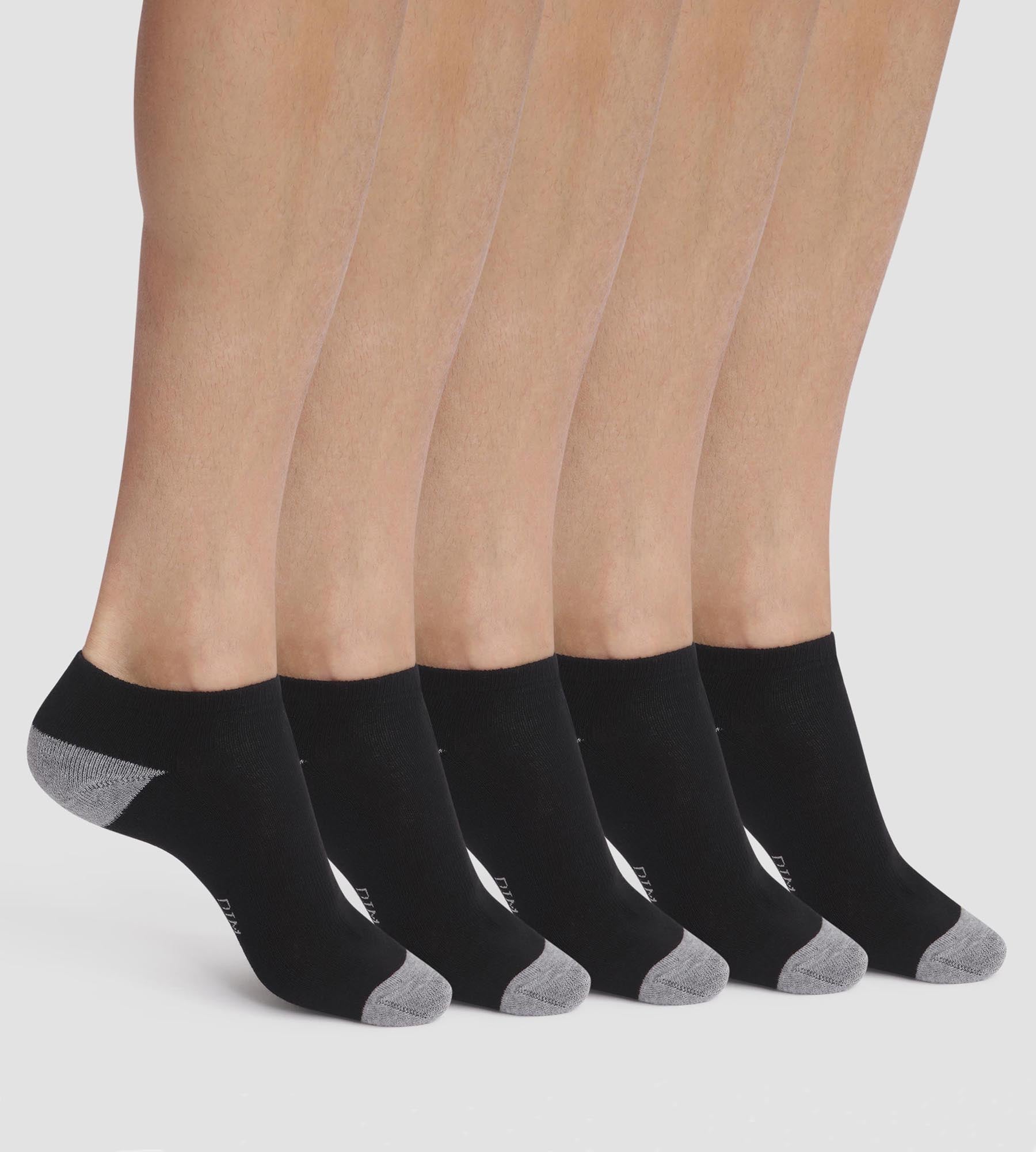 DIM Pack of 5 Pairs of Men's Black Cotton Socks EcoDim Sport