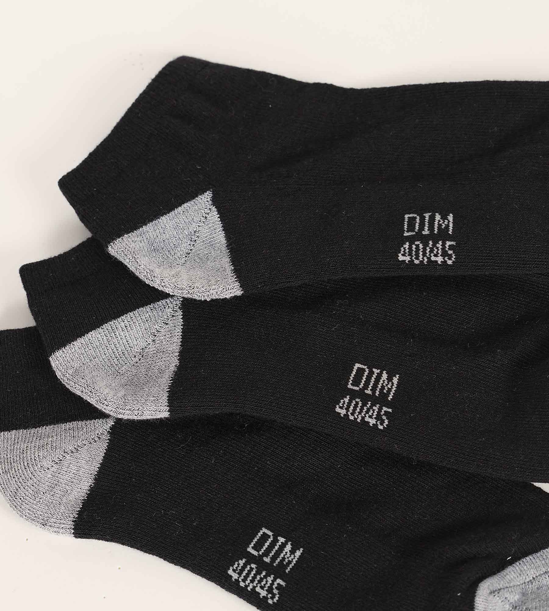 DIM Pack of 5 Pairs of Men's Black Cotton Socks EcoDim Sport