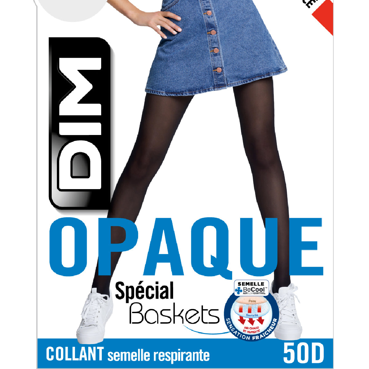 DIM Black 50 opaque tights for trainers