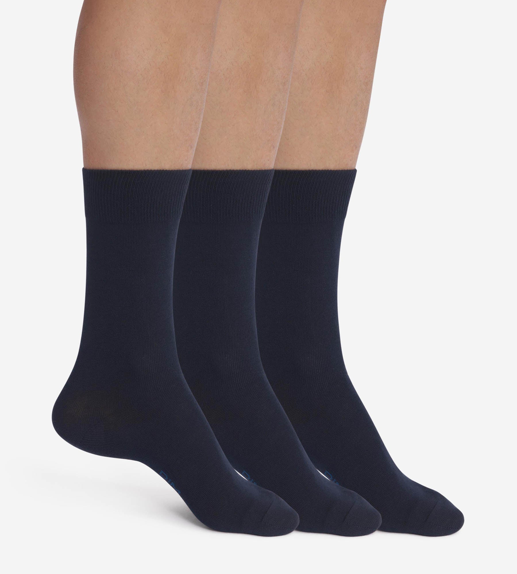 DIM Pack of 3 Pairs of Men's Navy Blue Dim Cotton Socks