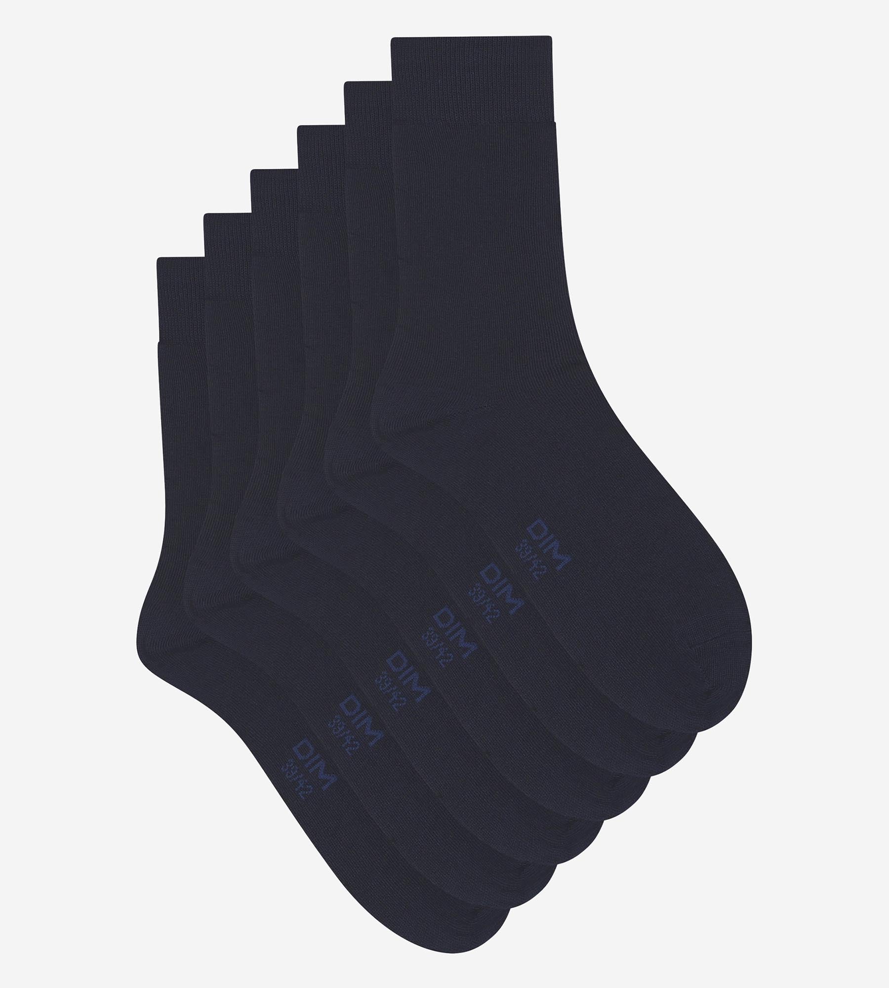 DIM Pack of 3 Pairs of Dim Navy Cotton Comfort Men's Socks