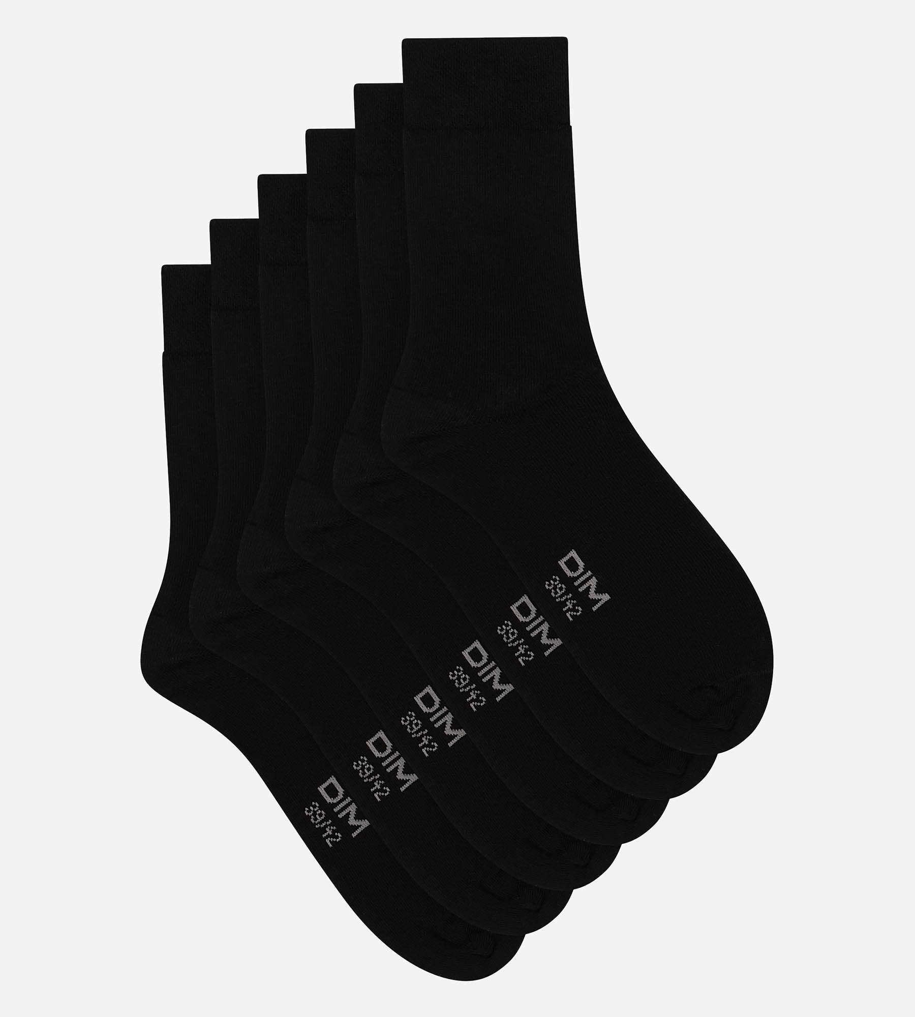 DIM Pack of 3 Pairs of Men's Black Dim Comfort Cotton Socks