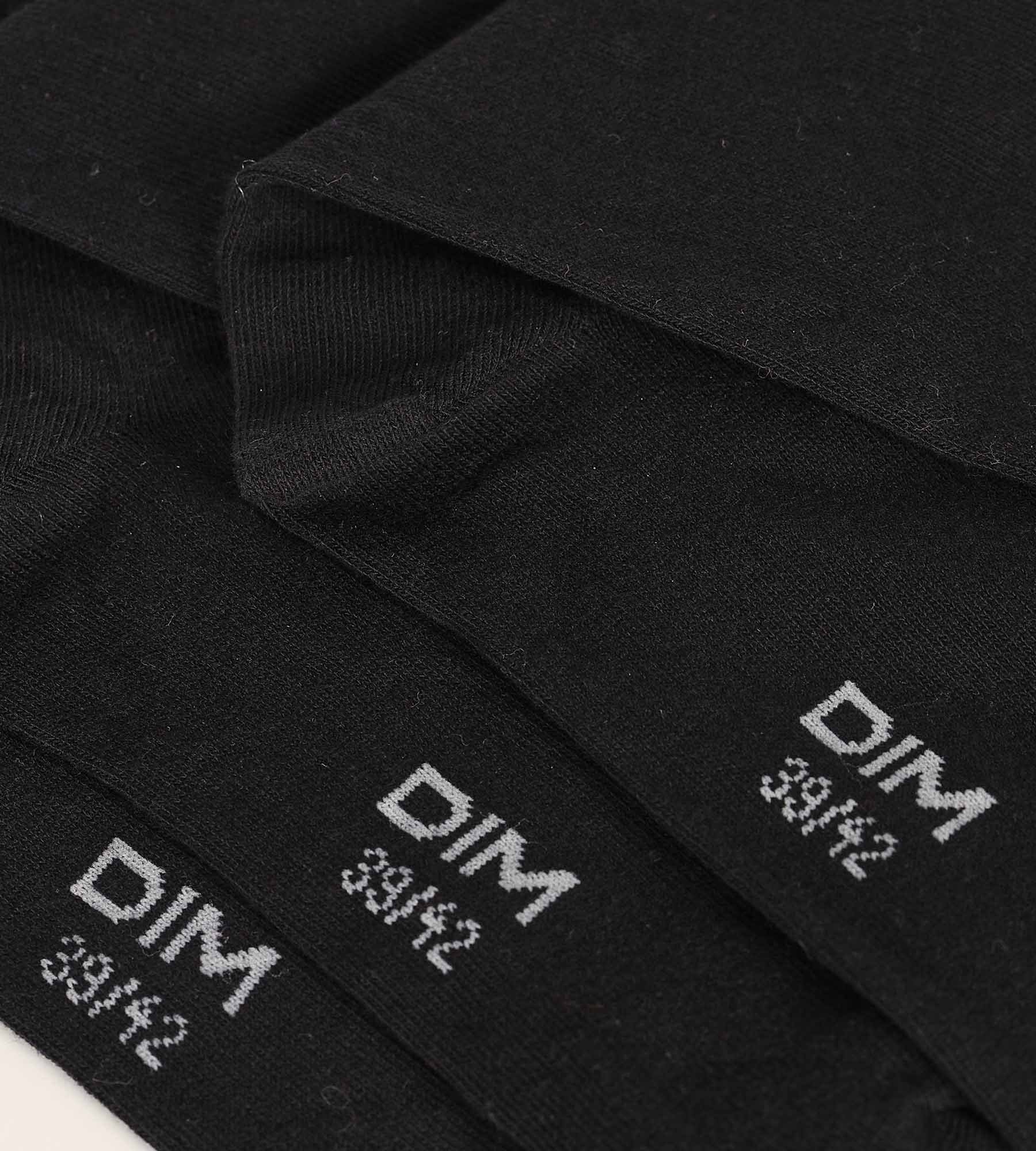 DIM Pack of 3 Pairs of Men's Black Dim Comfort Cotton Socks