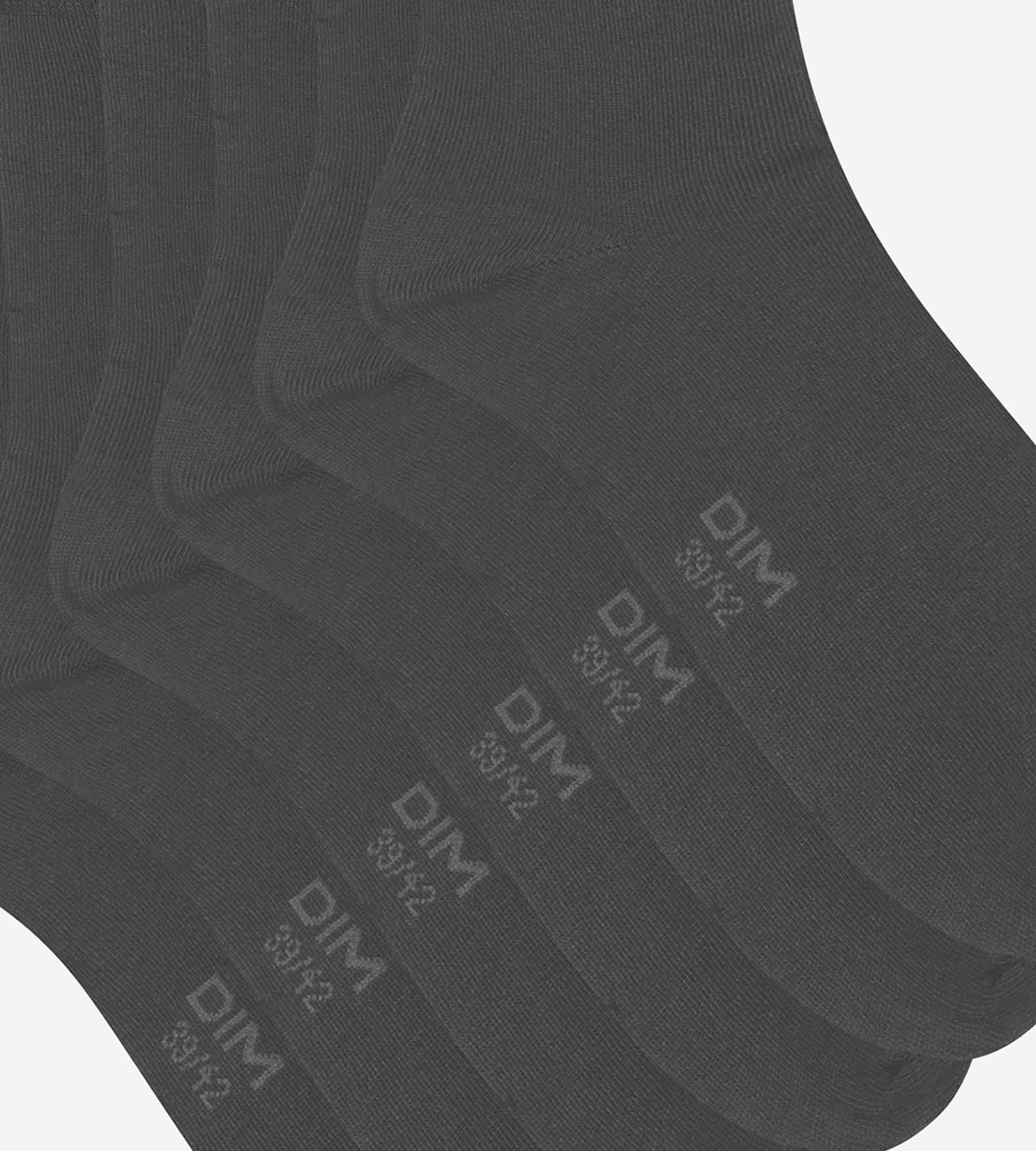 DIM Pack of 3 Pairs of Men's Anthracite Comfort Cotton Socks Dim