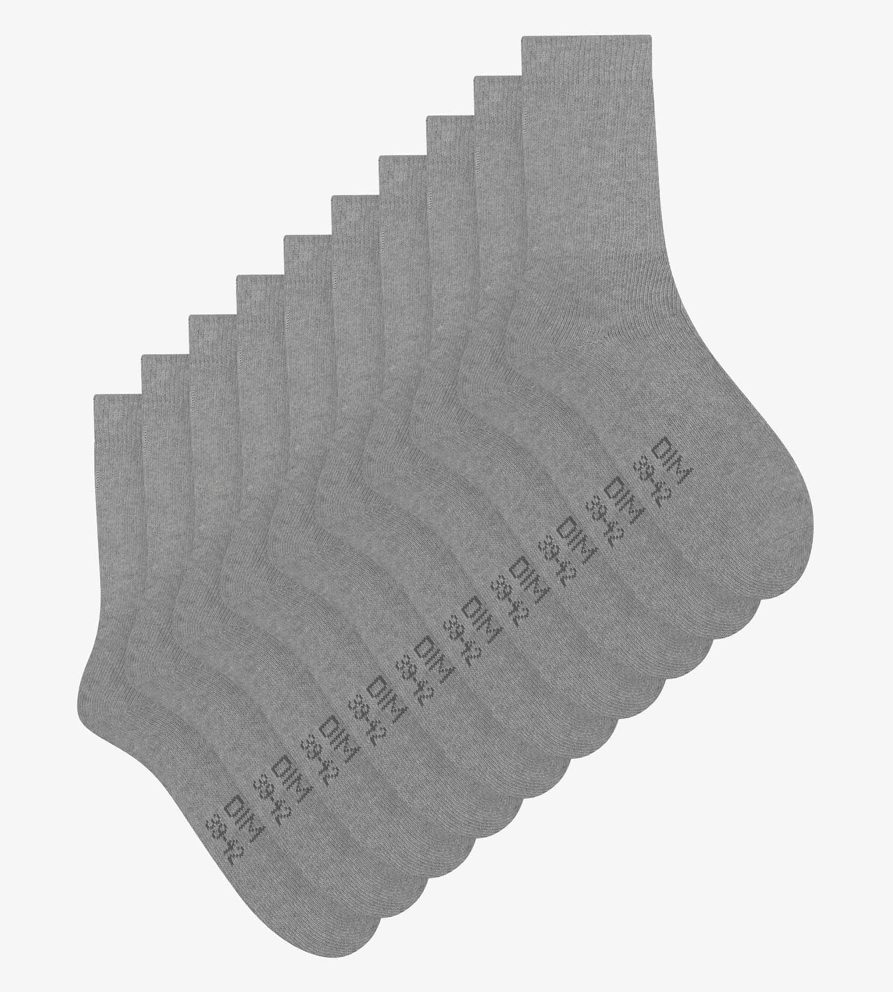 DIM Pack of 5 pairs of EcoDim Sport grey mottled men's socks