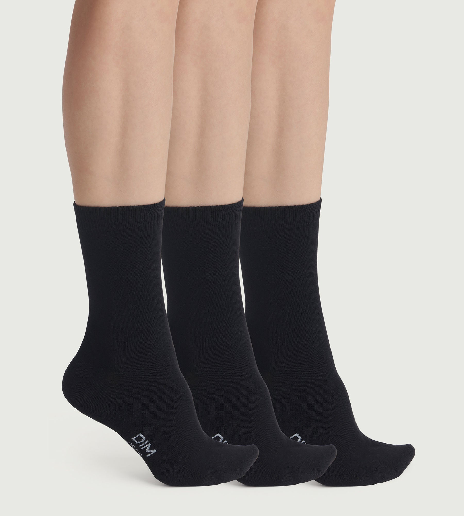 DIM Pack of 3 pairs of women's socks Black Cotton Nice Price