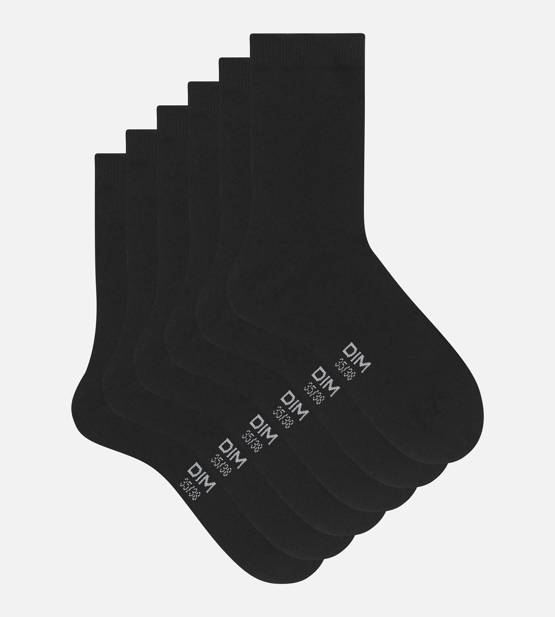 DIM Pack of 3 pairs of women's socks Black Cotton Nice Price