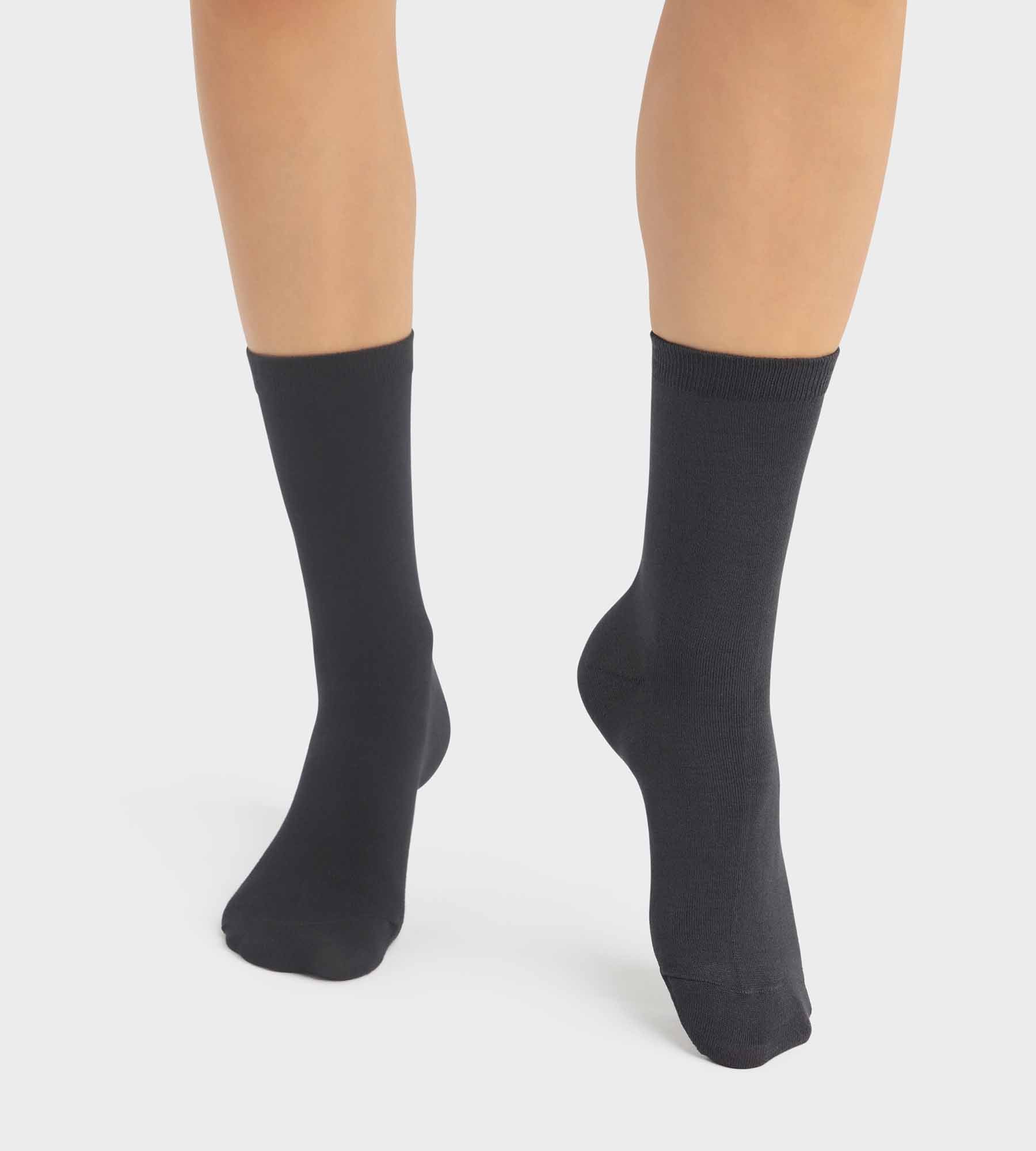 DIM Pack of 2 pairs of women's viscose socks in Anthracite Dim Bambou