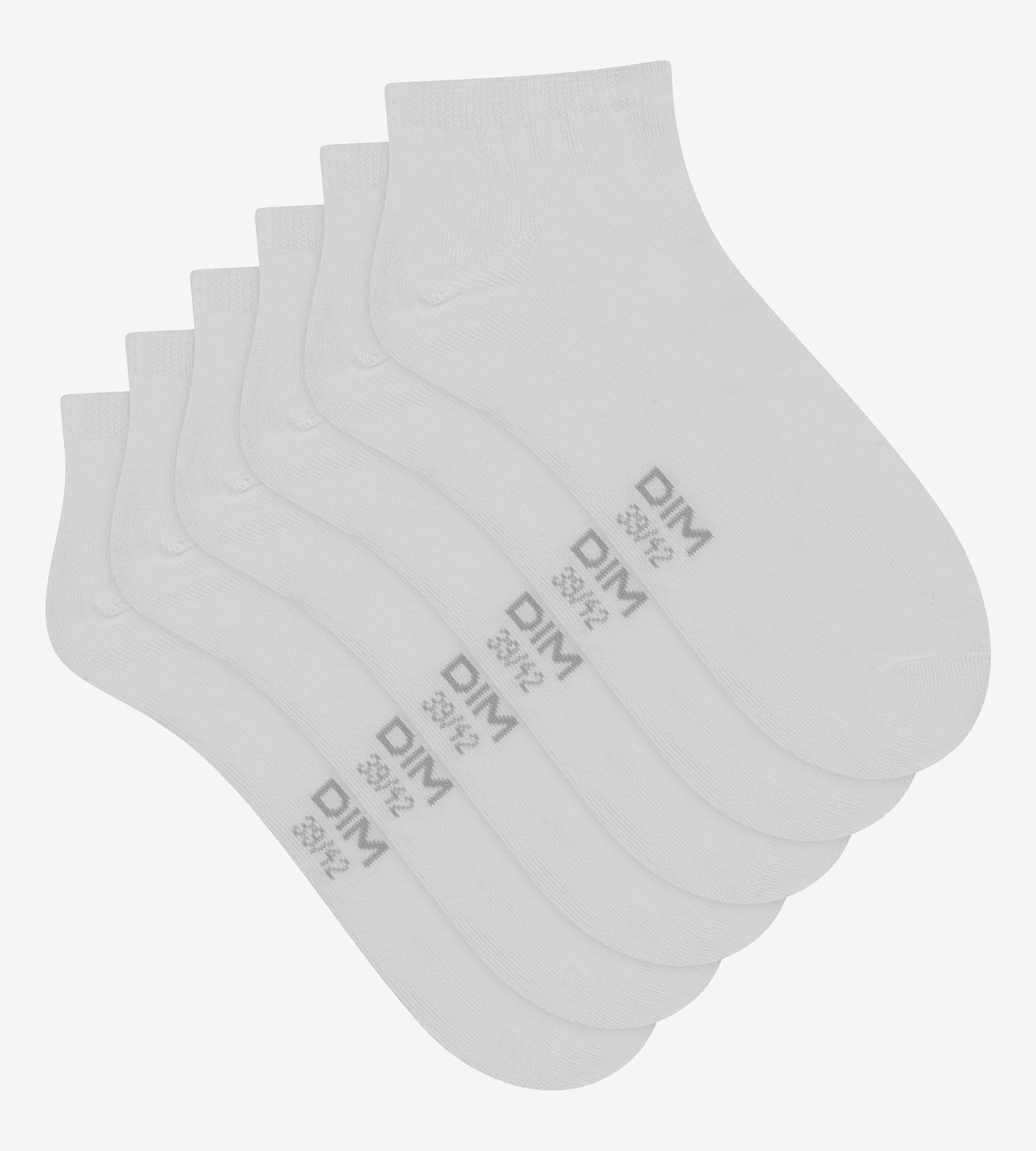 DIM Pack of 3 Pairs of Men's Short Socks White Dim Cotton