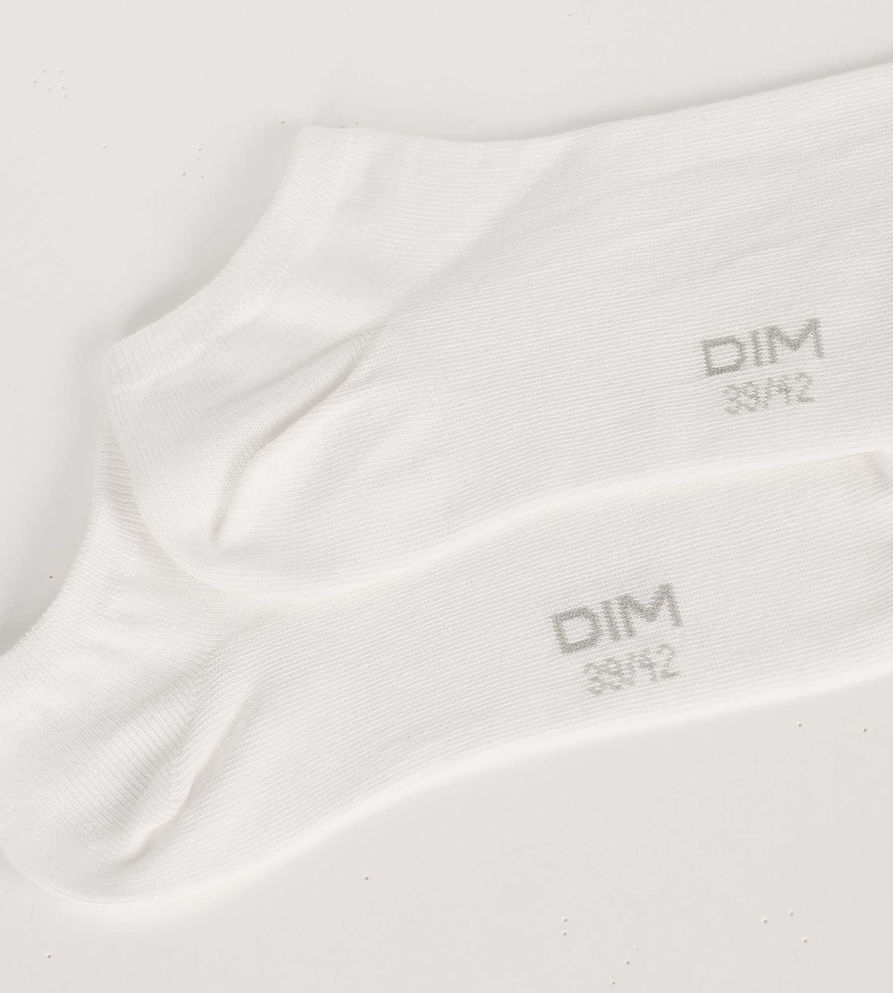DIM Pack of 3 Pairs of Men's Short Socks White Dim Cotton