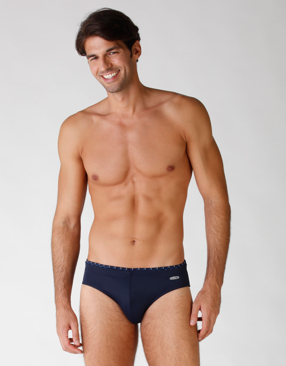 DIM Men's Midnight Blue Microfibre Swim Briefs