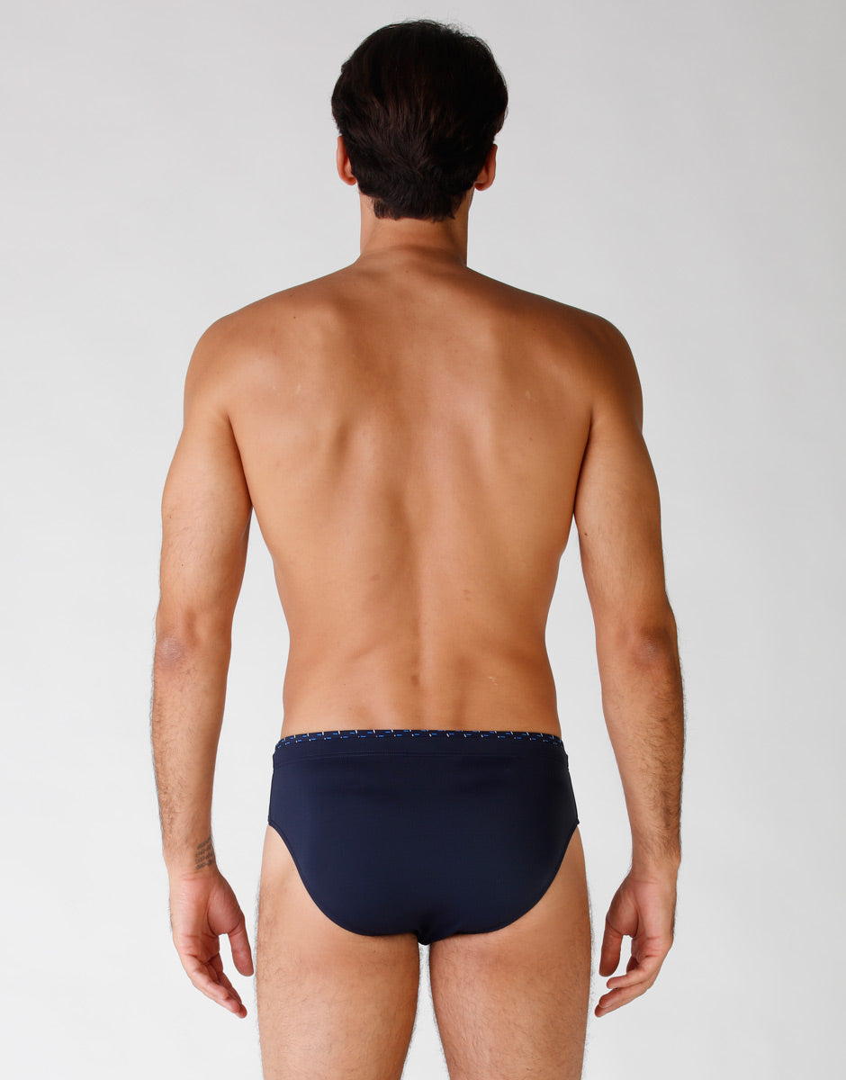 DIM Men's Midnight Blue Microfibre Swim Briefs