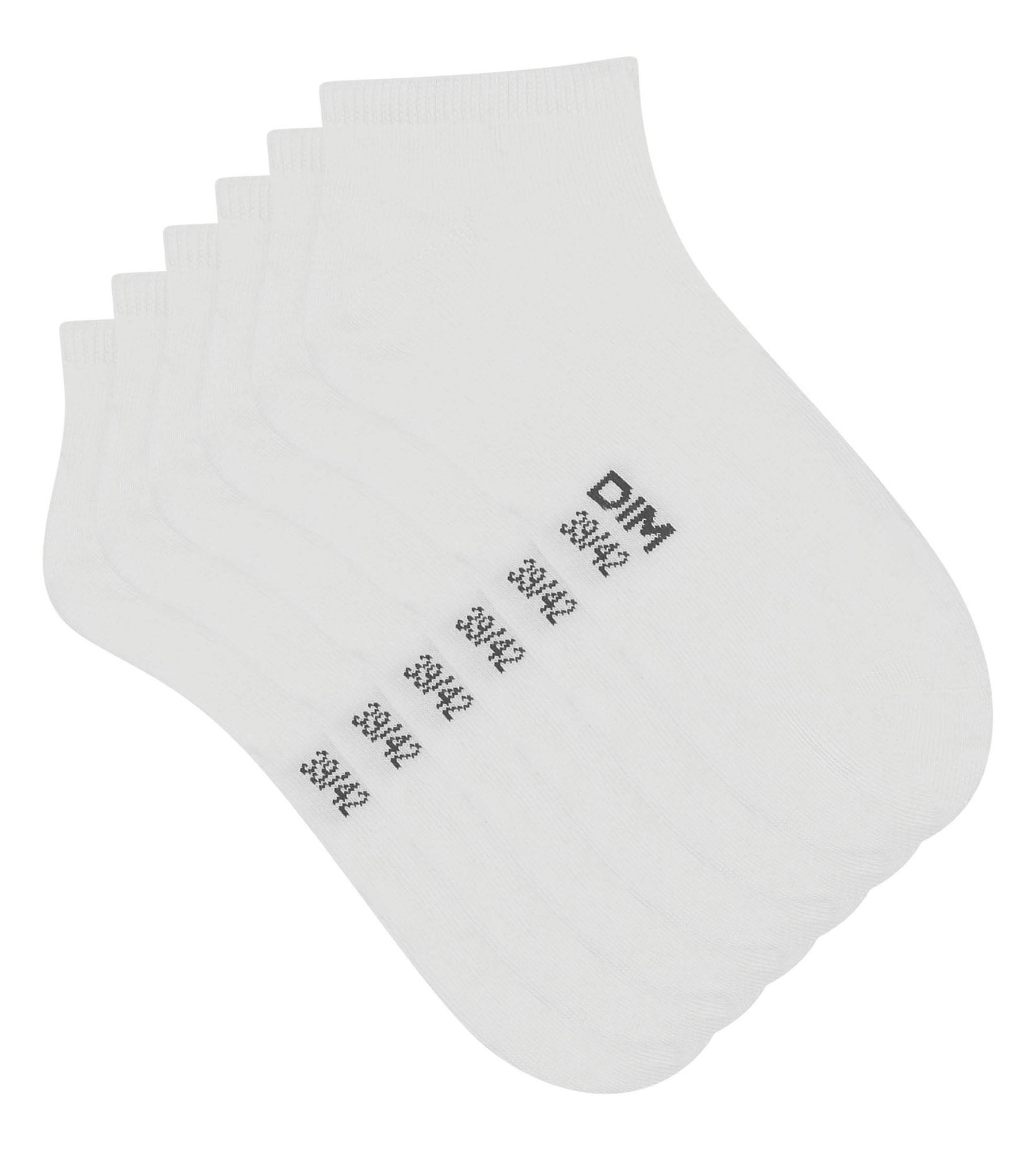 DIM Pack of 3 Women's Short Socks White Dim Cotton