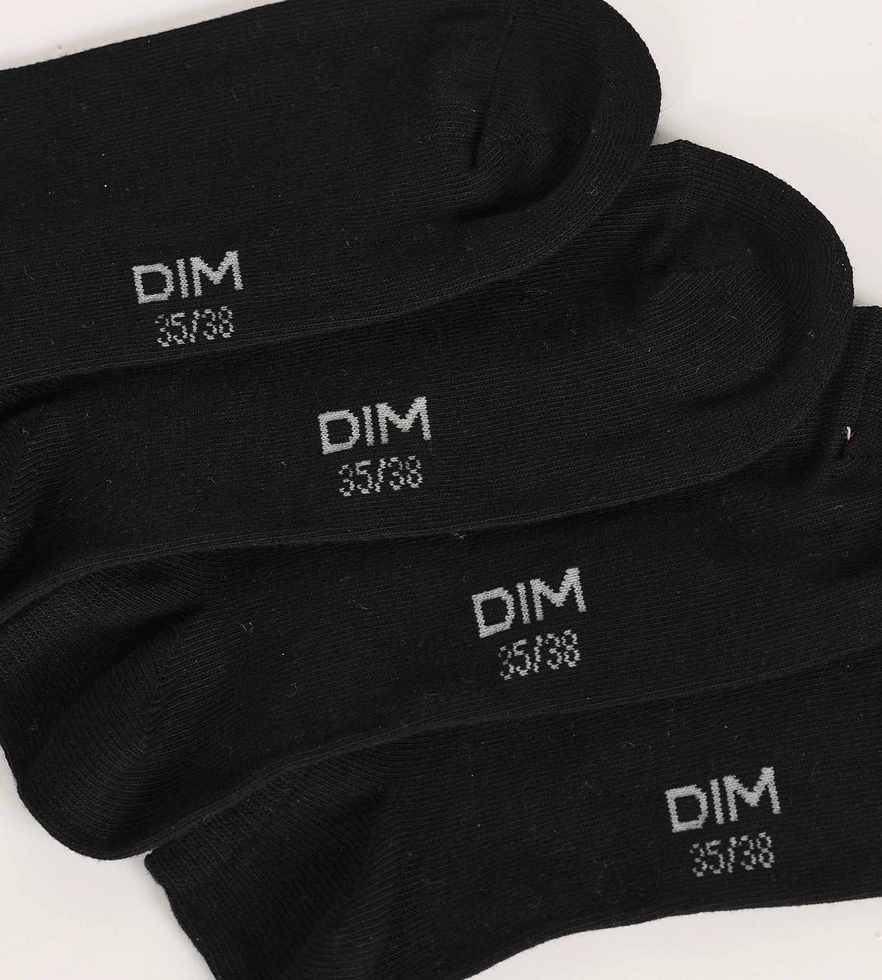DIM Pack of 3 Women's Short Socks Black Dim Cotton