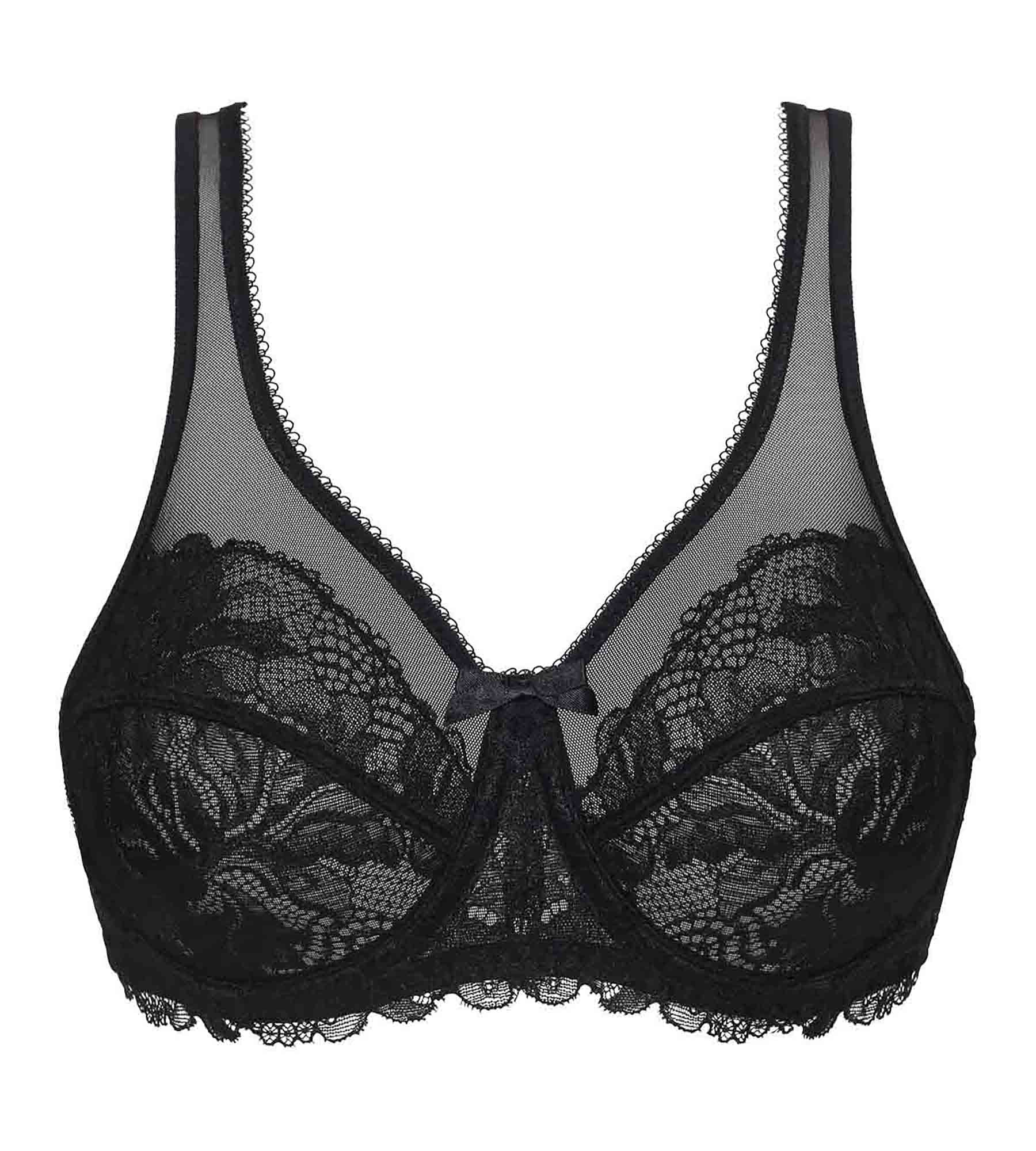 DIM Black lace full cup bra Generous Essentiel