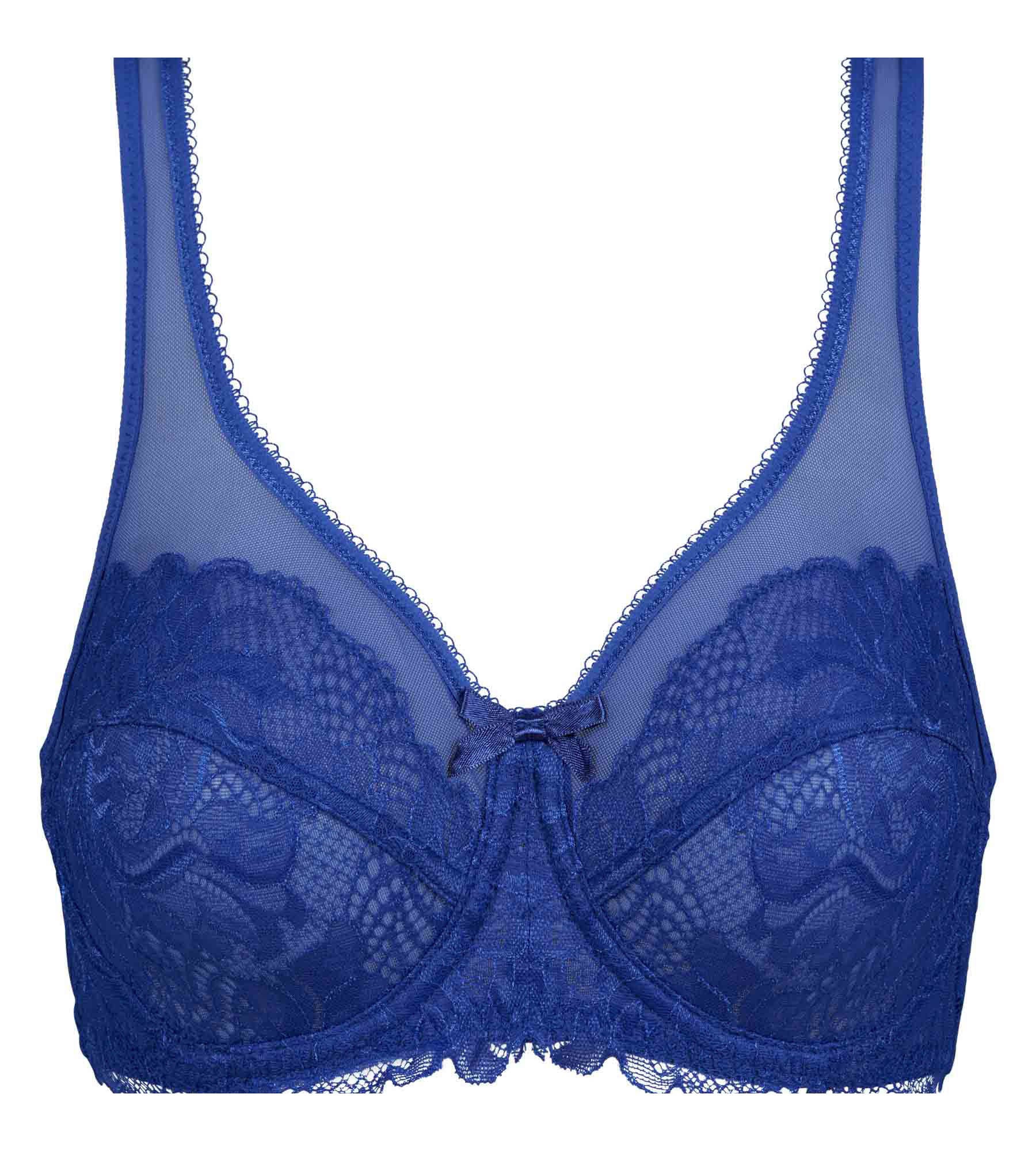 DIM Stellar Blue lace full cup bra Generous Essentiel